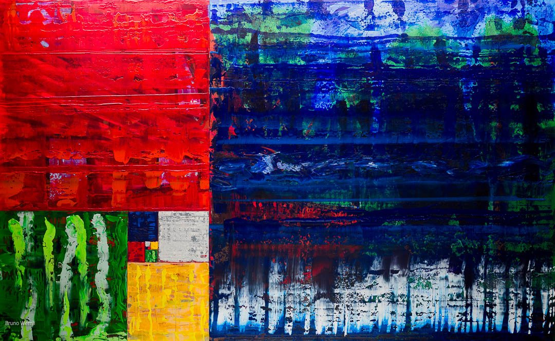Buried Narratives, 2025, Acrylic on 11 individual canvas that can be rearranged, 234 x 144 x 4 cm / 92 x 57 x 2 in