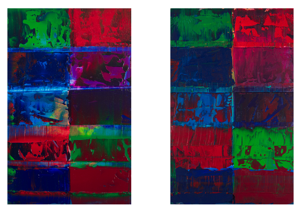 Twins (571 & 572), 2025, Acrylic on canvas, each 50 x 78 x 4 cm / 20 x 31 x 2 in