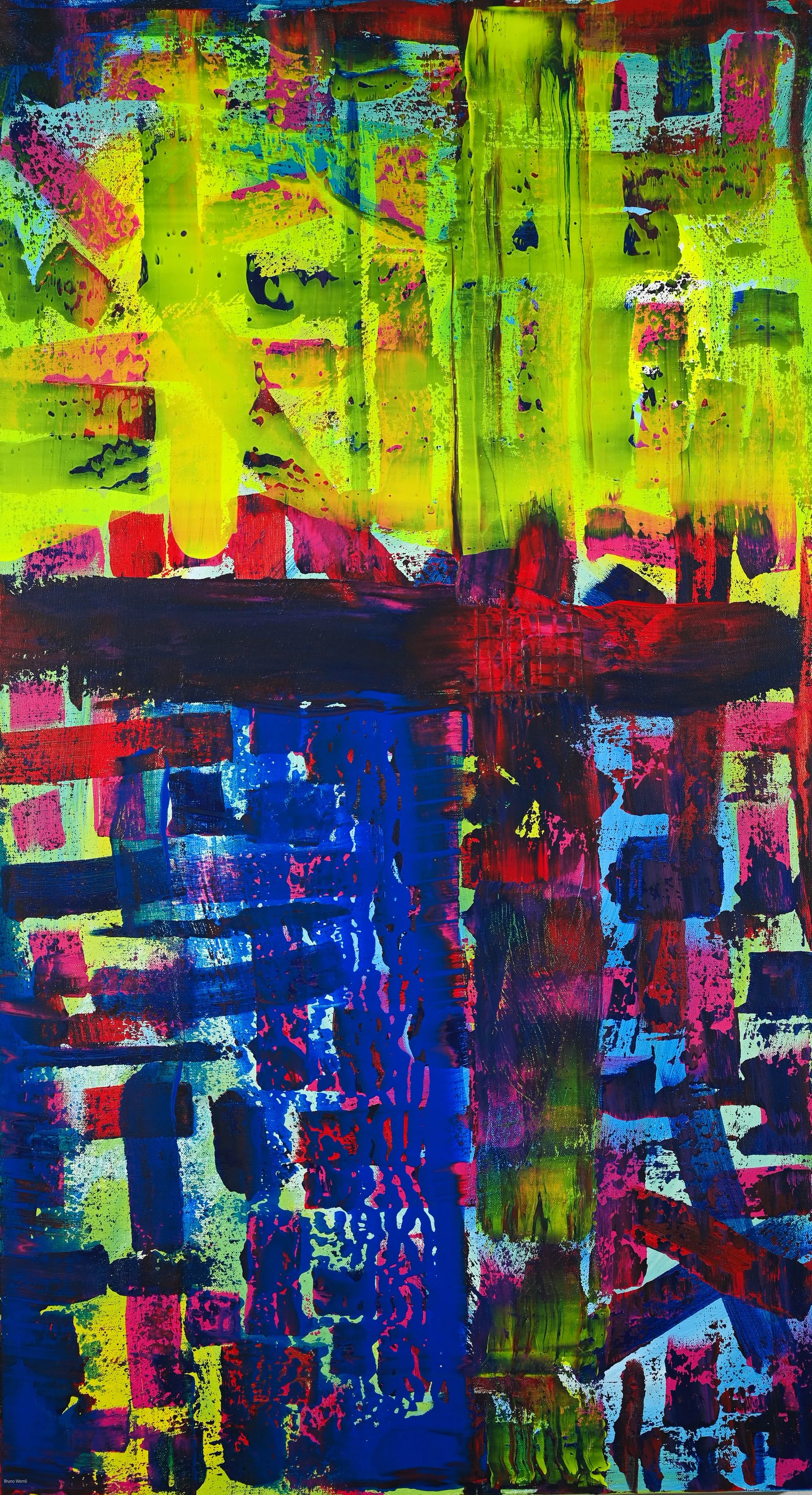Dreams in Suspension, 2025, Acrylic on canvas, 106 x 58 x 4 cm / 42 x 23 x 2 in