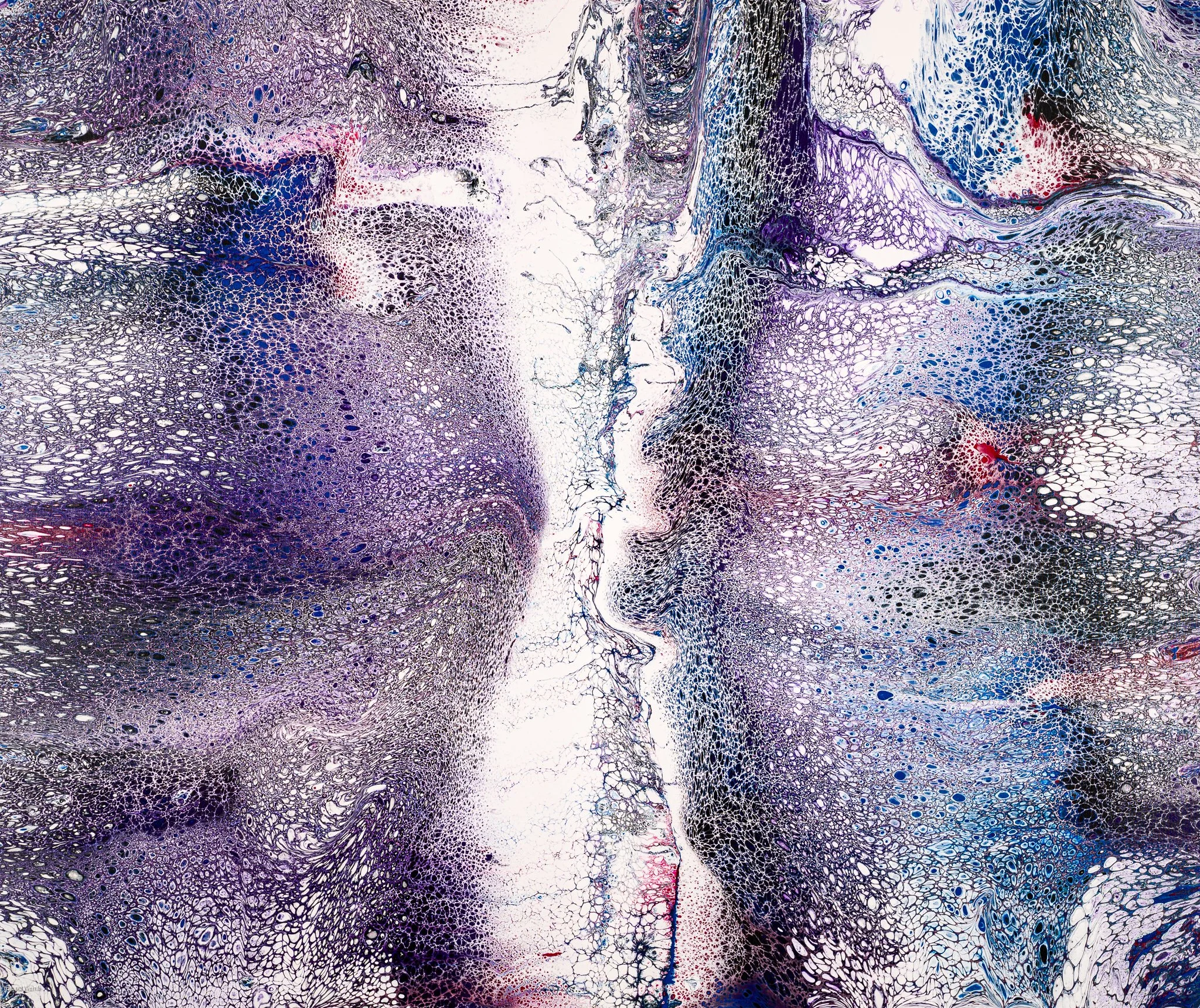 Fading into the Light, 2025, Acrylic on canvas, 126 x 106 x 4 cm / 49.5 x 41.5 x 2 in