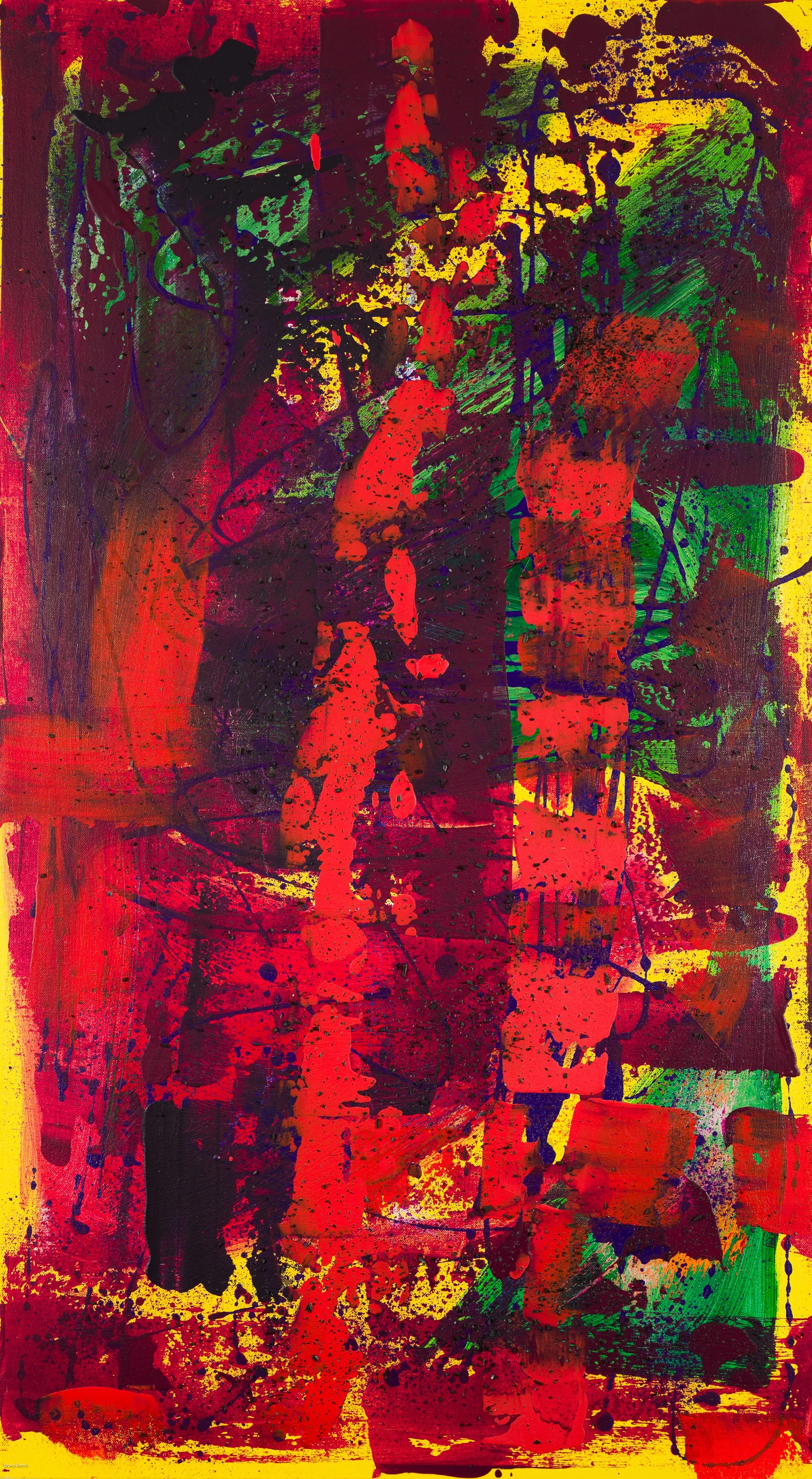 Dissolving Boundaries, 2024, Acrylic on canvas, 106 x 58 x 4 cm / 42 x 23 x 2 in