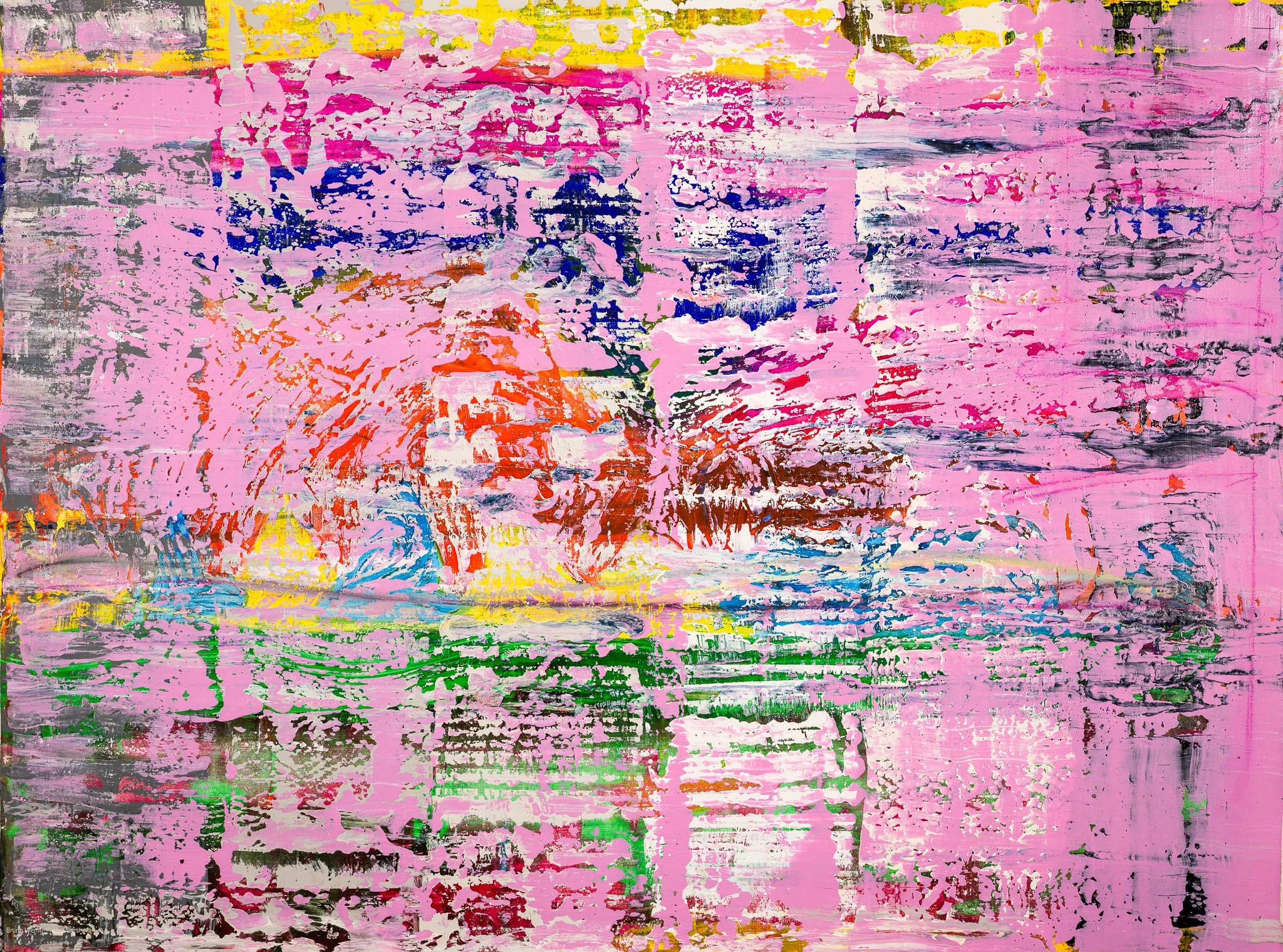 589, 2025, Acrylic on canvas, oil pastel, 152 x 114 x 2 cm / 60 x 45 x 1 in