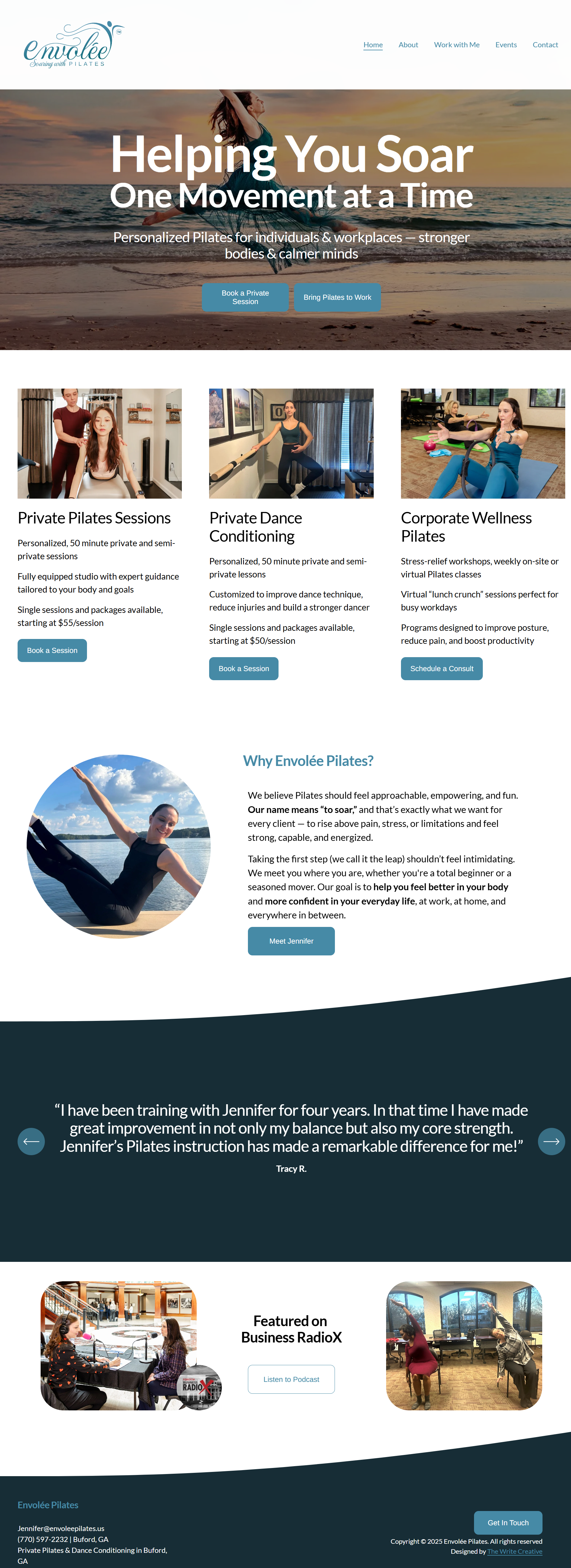 Pilates Small Business (Atlanta) Squarespace Website