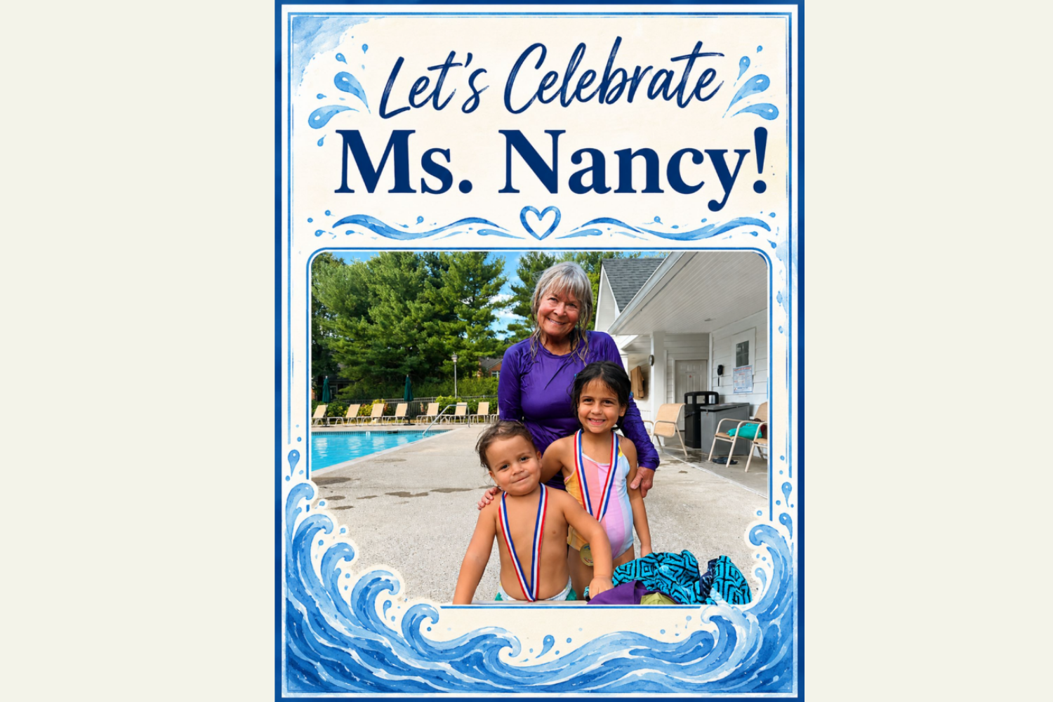 Celebration for Ms. Nancy's 50th Year Teaching Swim Lessons