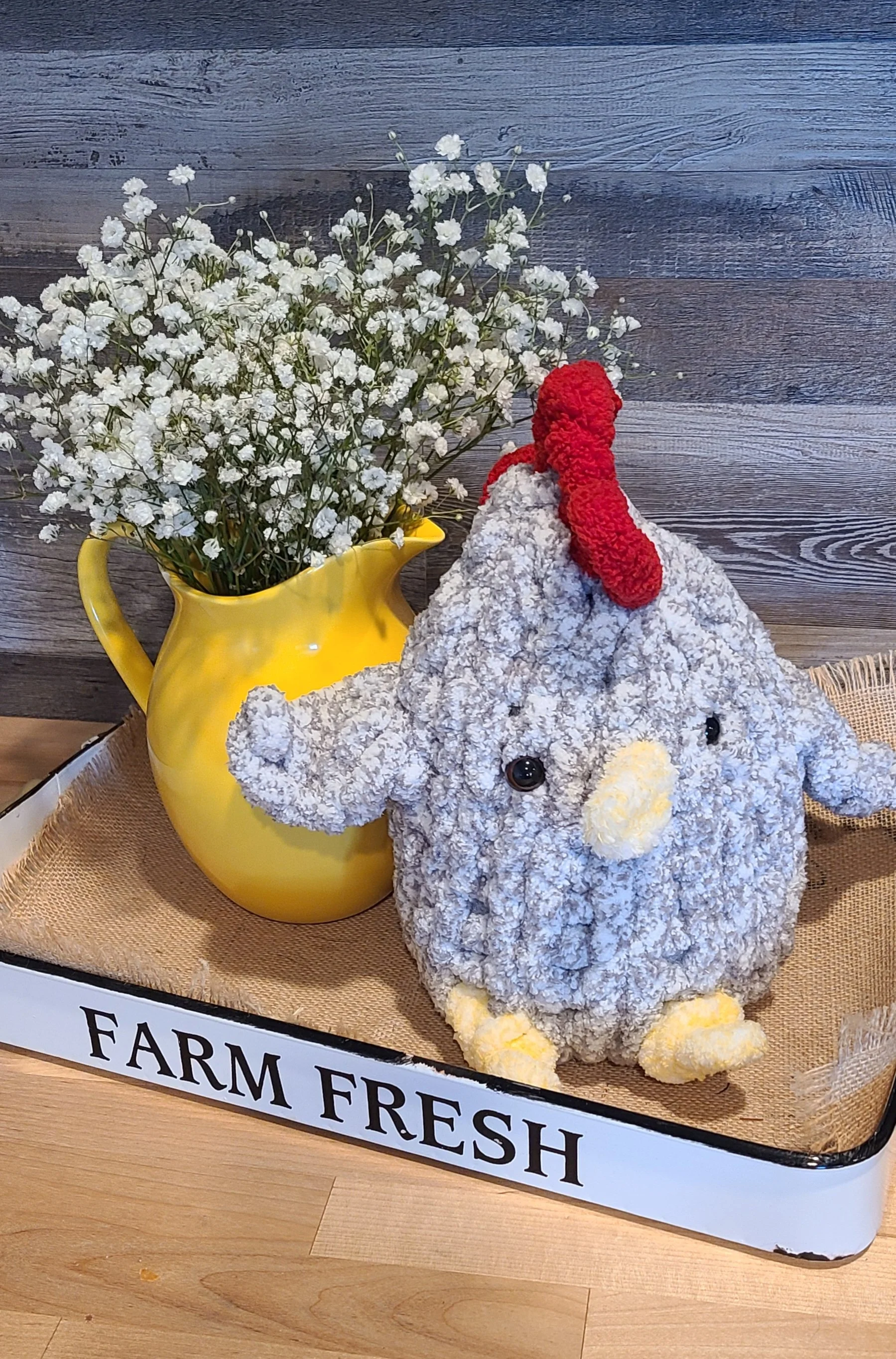 Chunky  Hand Knit Chicken Home Class