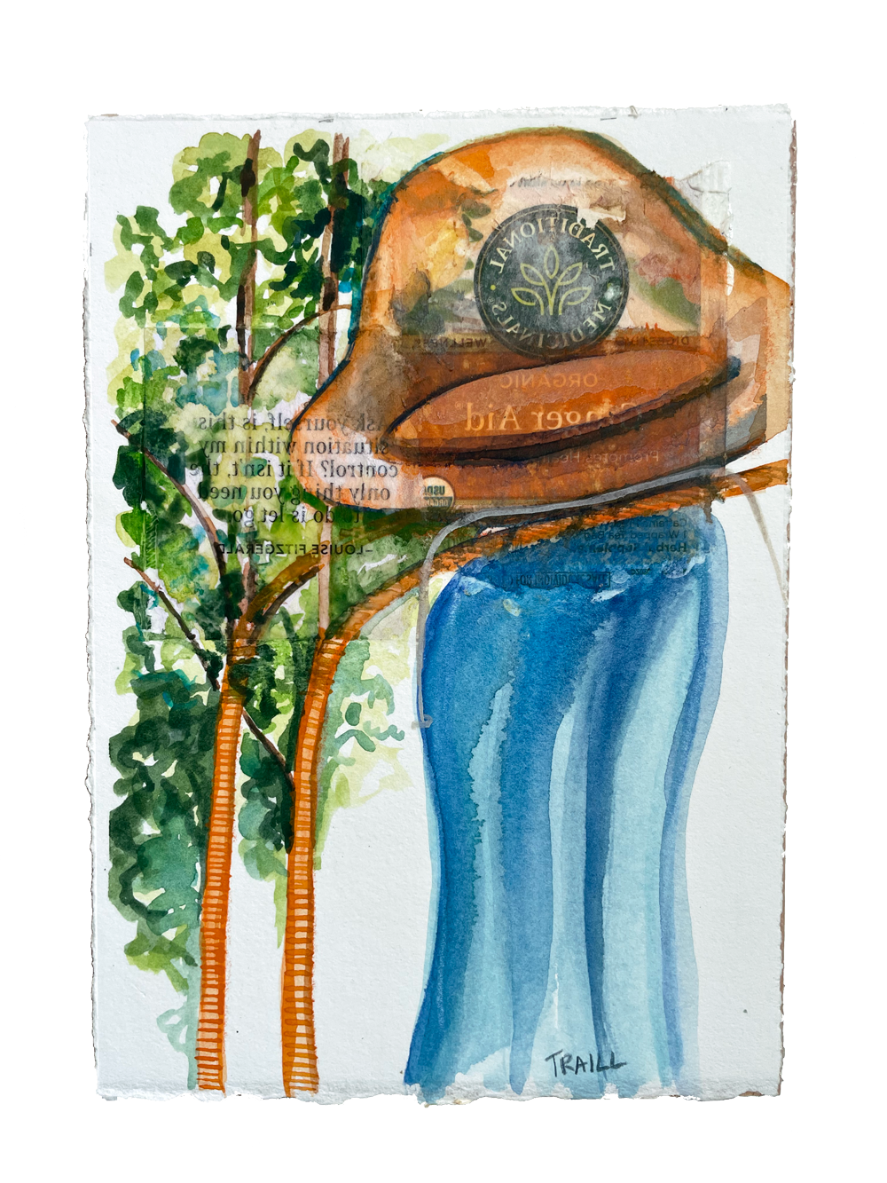 Ginger Let it Go, Mixed Media, 5" x 7"