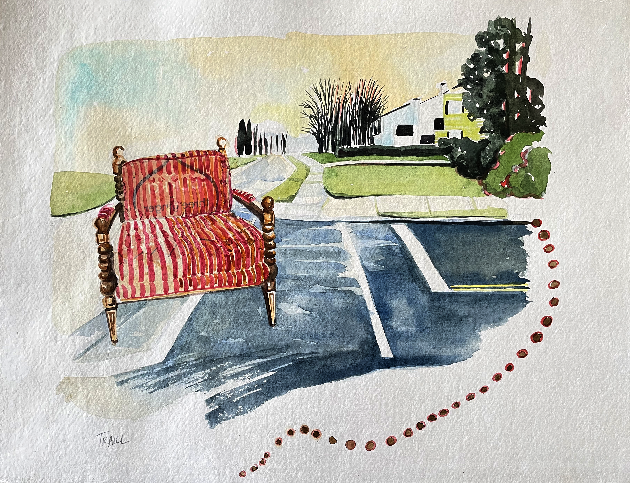 Take the Ginger Seat, Mixed Media, 16" x 12"