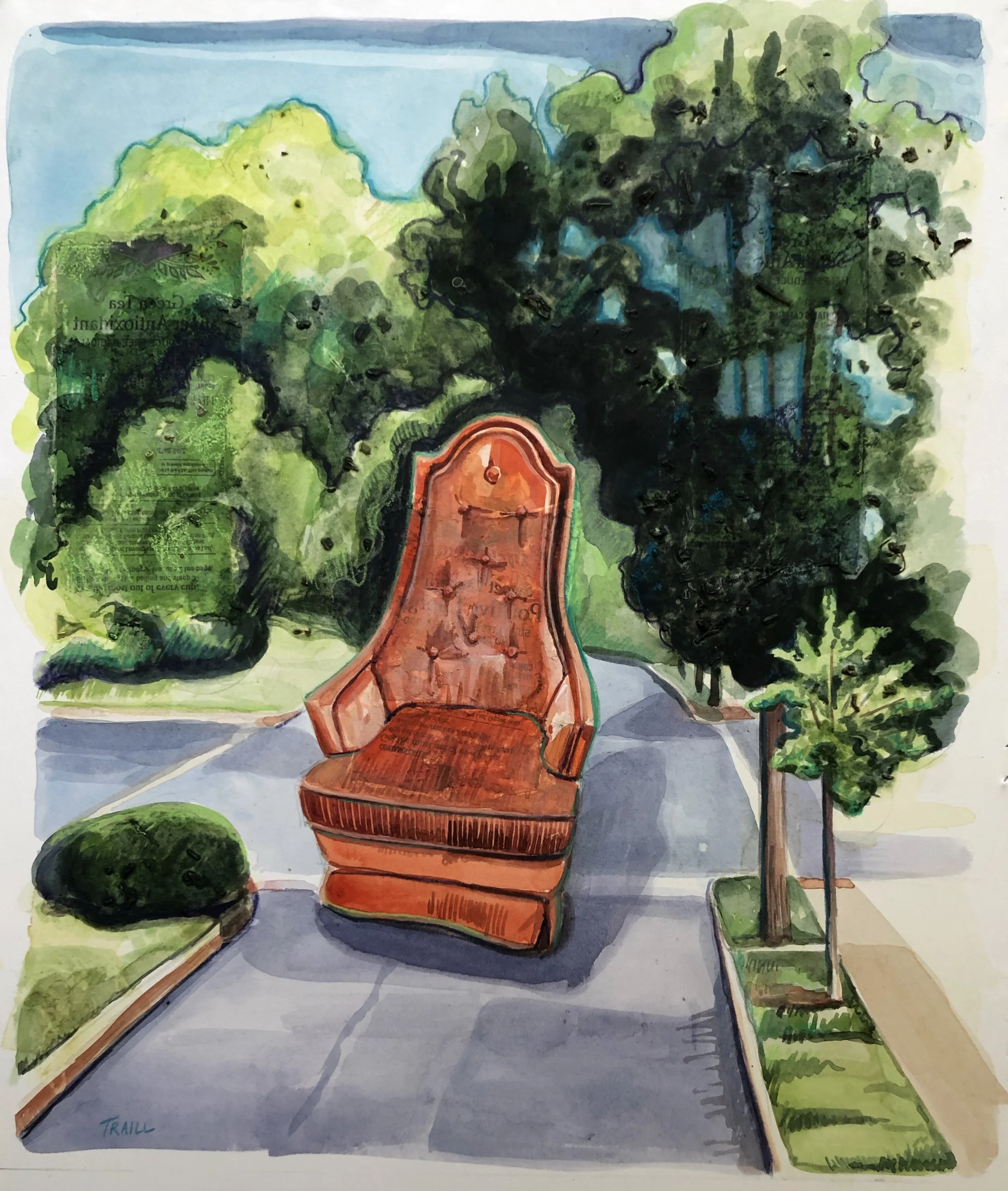 Positive Seat at the Crossroads, Mixed Media, 14.25" x 16.5"