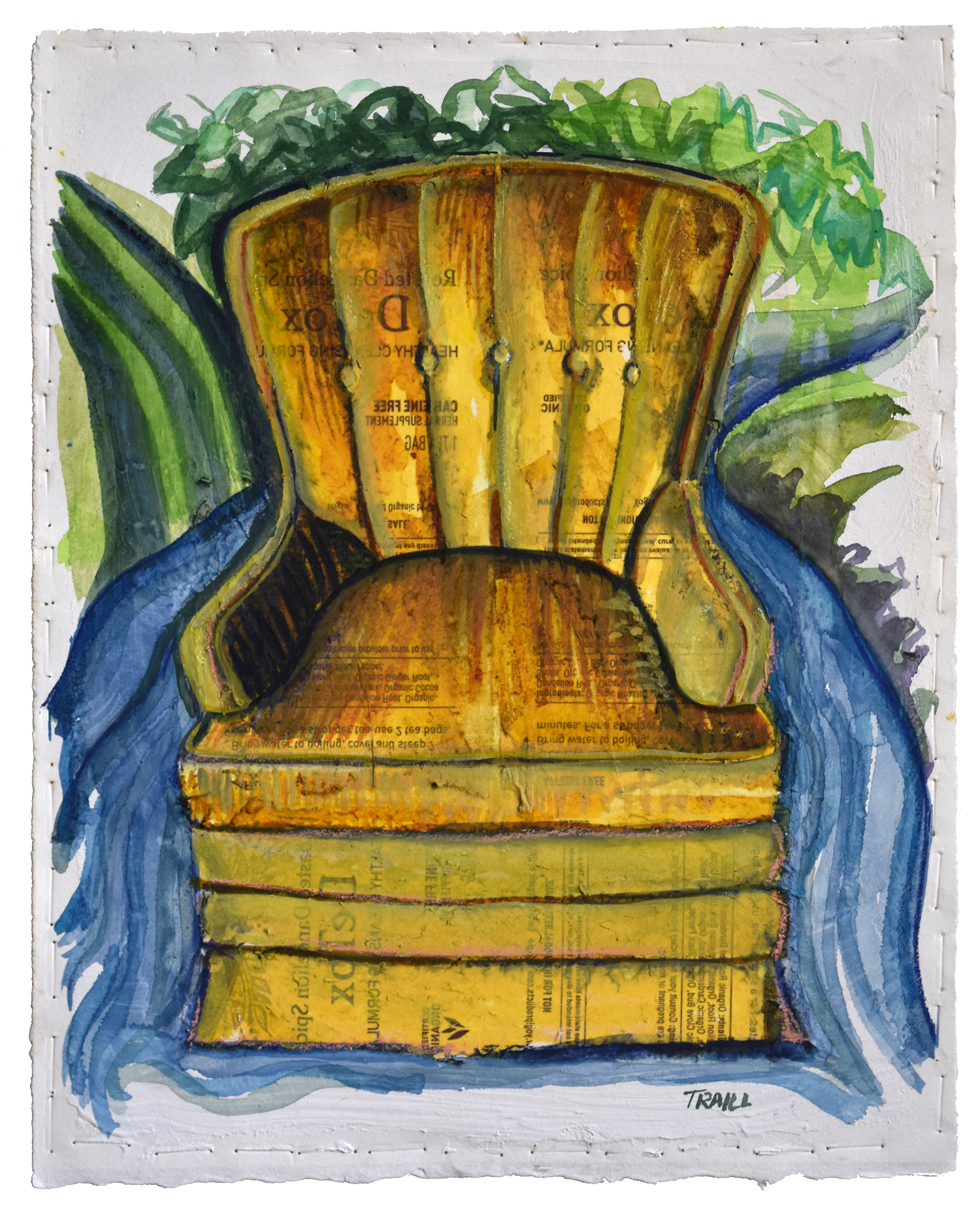 Dandelion Detox Seat, Mixed Media, 8" x 10"