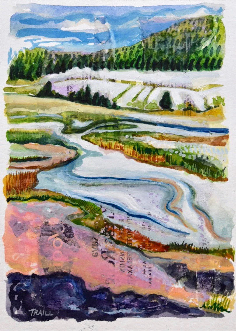 Hot Stress Relief, Mixed Media, 5" x 7"