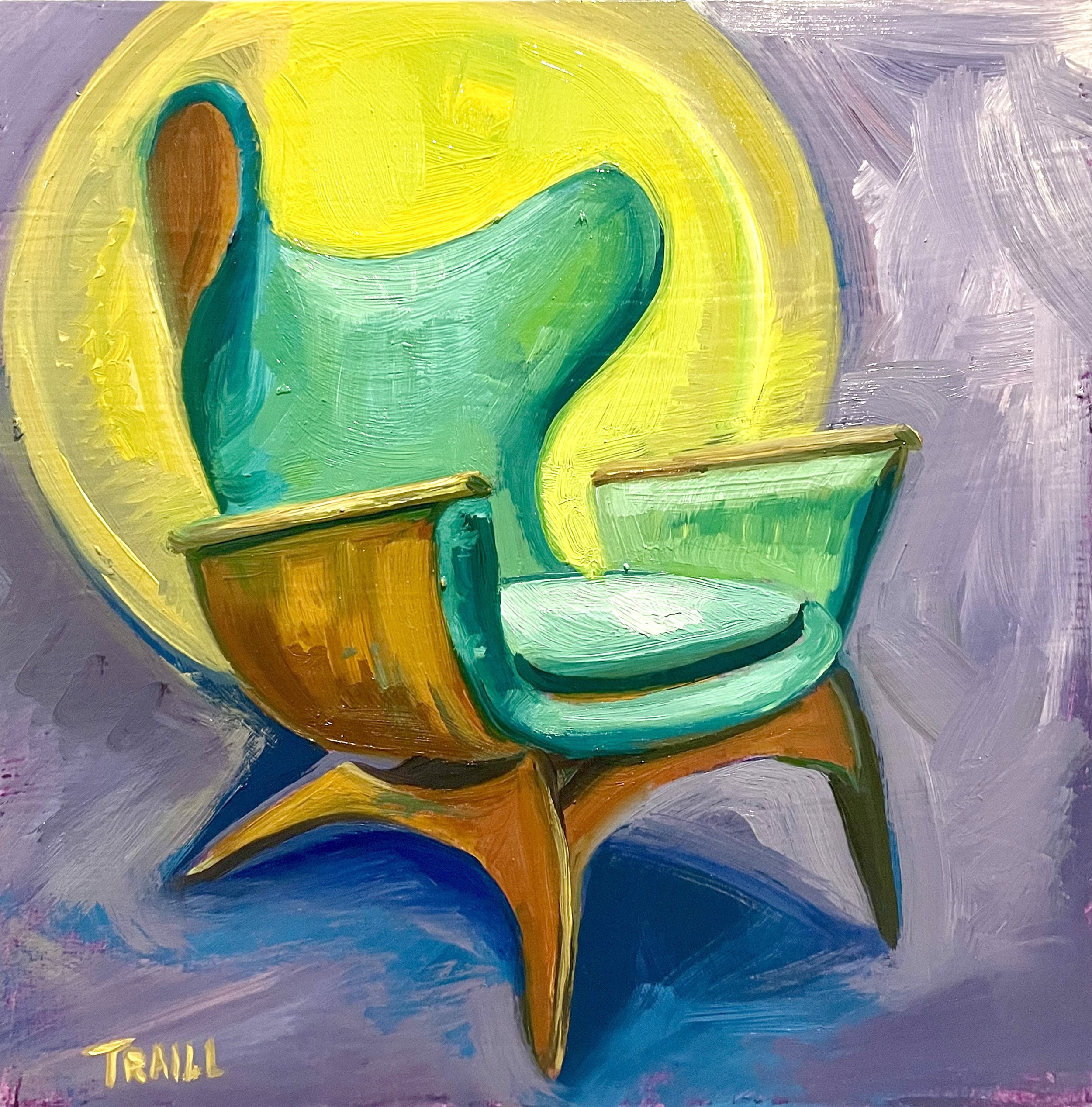 Luigi's Seat, 6" x 6", OIi on Panel
