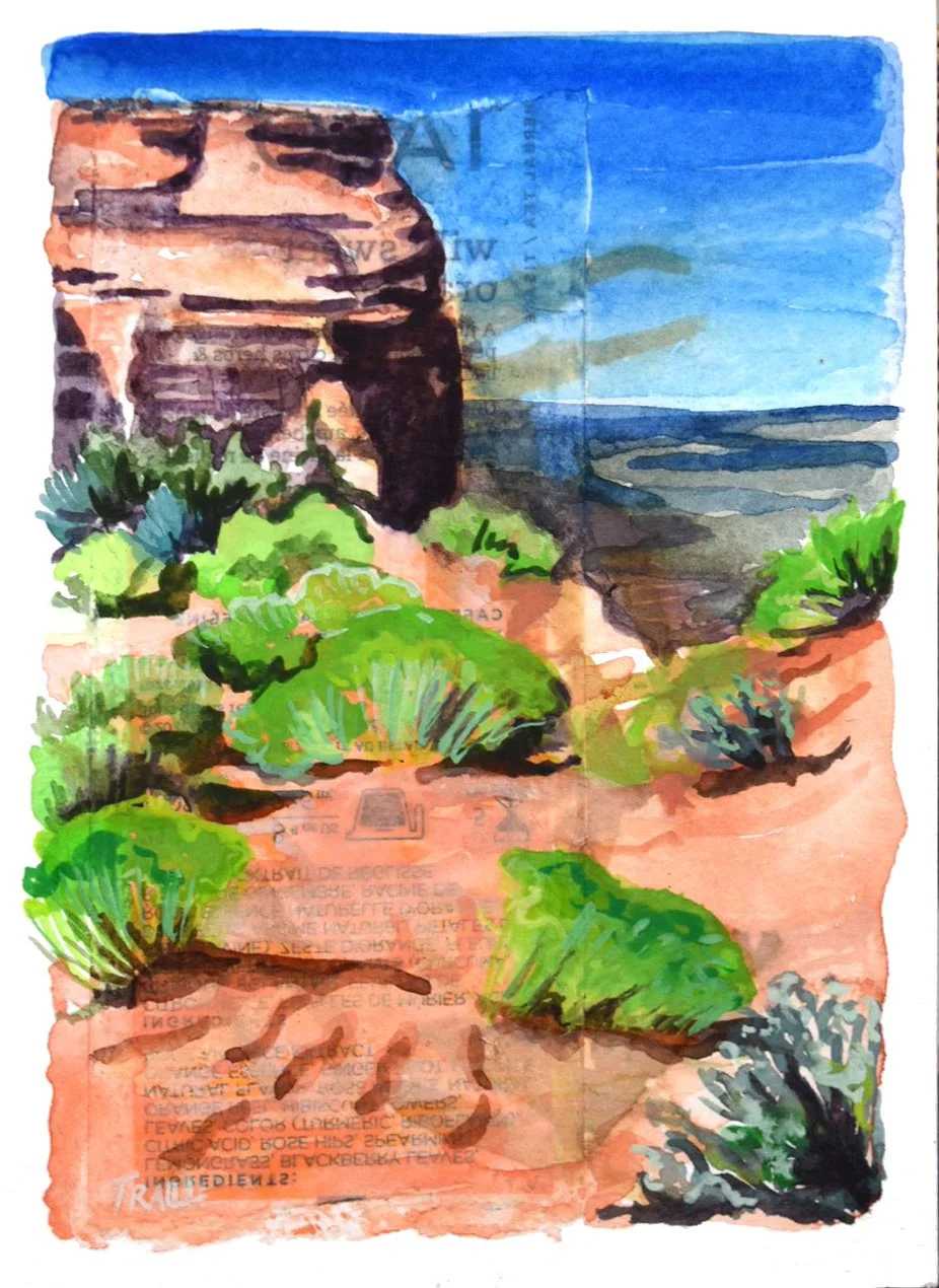 Wild Orange II, Mixed Media, 5" x 7"