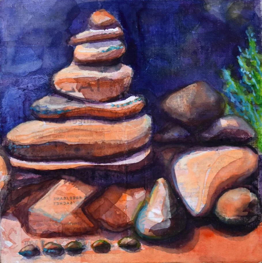 Wild Sweet Cairn, Mixed Media