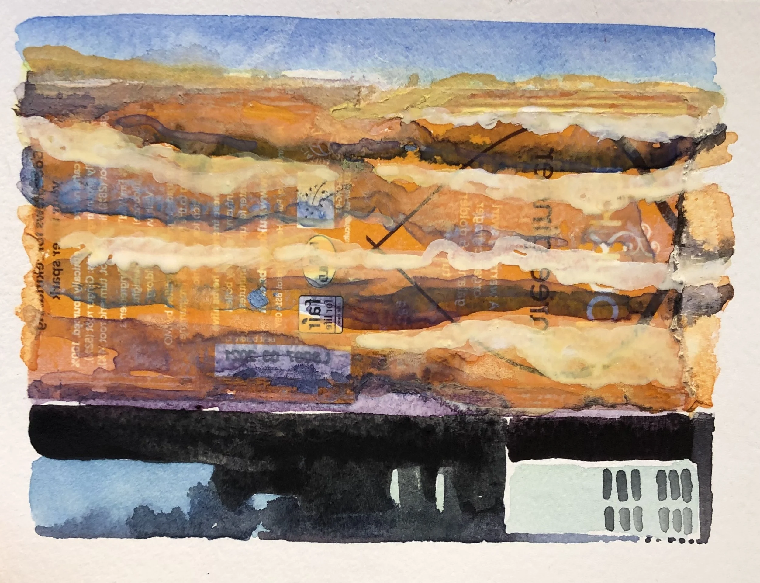 Ginger Dusk, Mixed Media, 7" x 5"