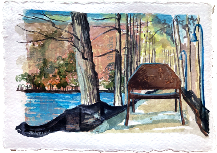 Reservoir Ginger Seat, Mixed Media, 7" x 5"