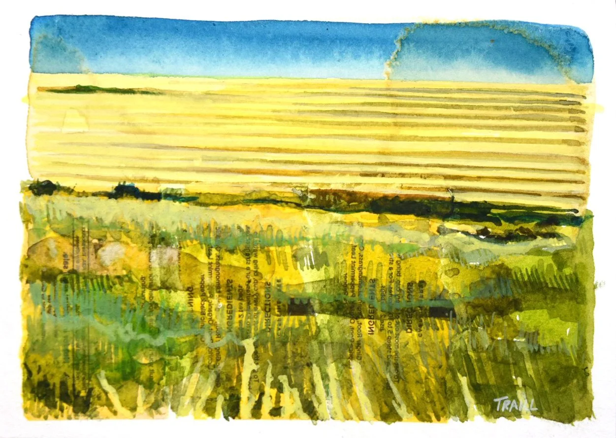 Ginger Fields, Mixed Media, 7" x 5"