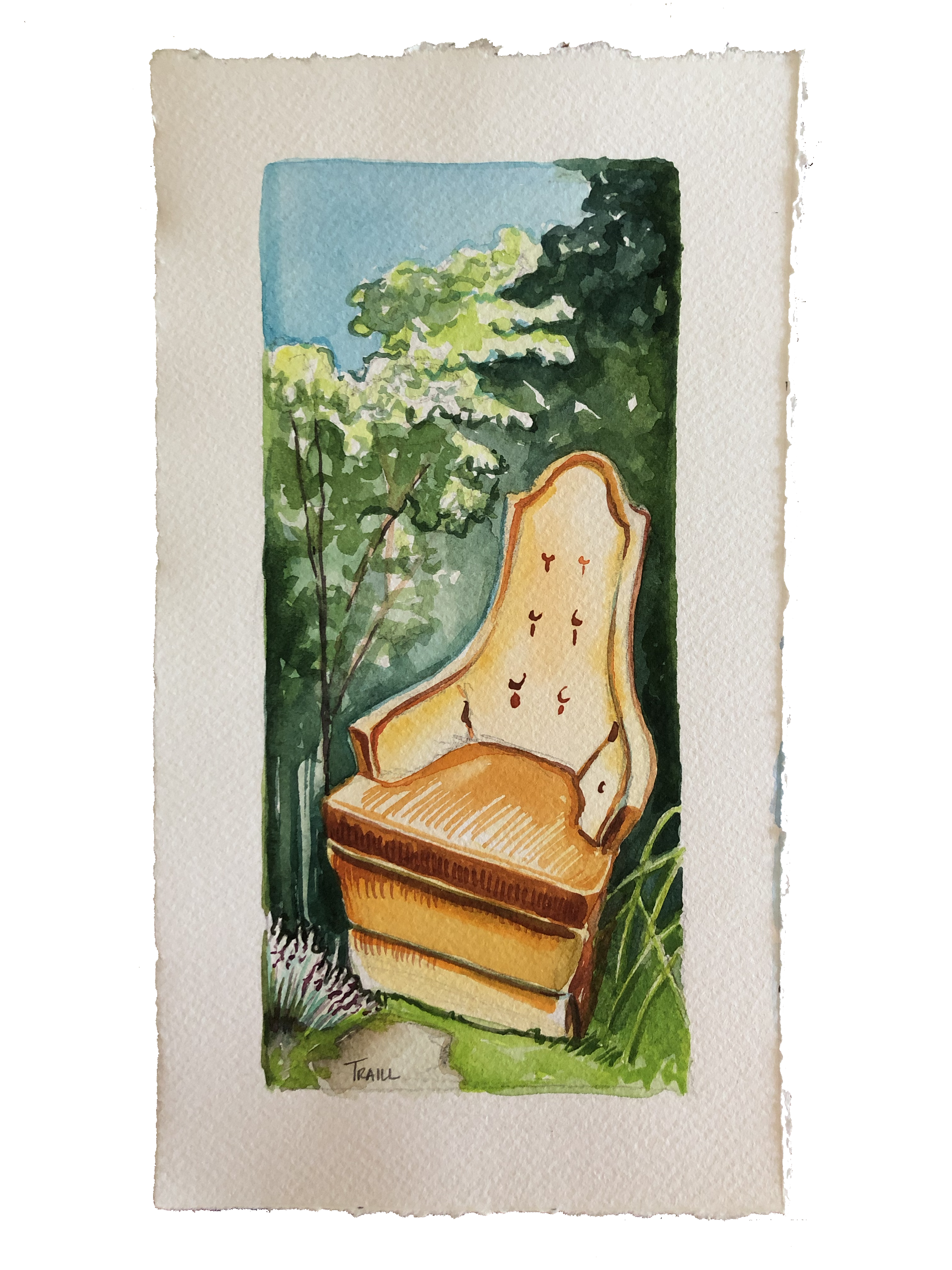 Sit in the Garden, Watercolor
