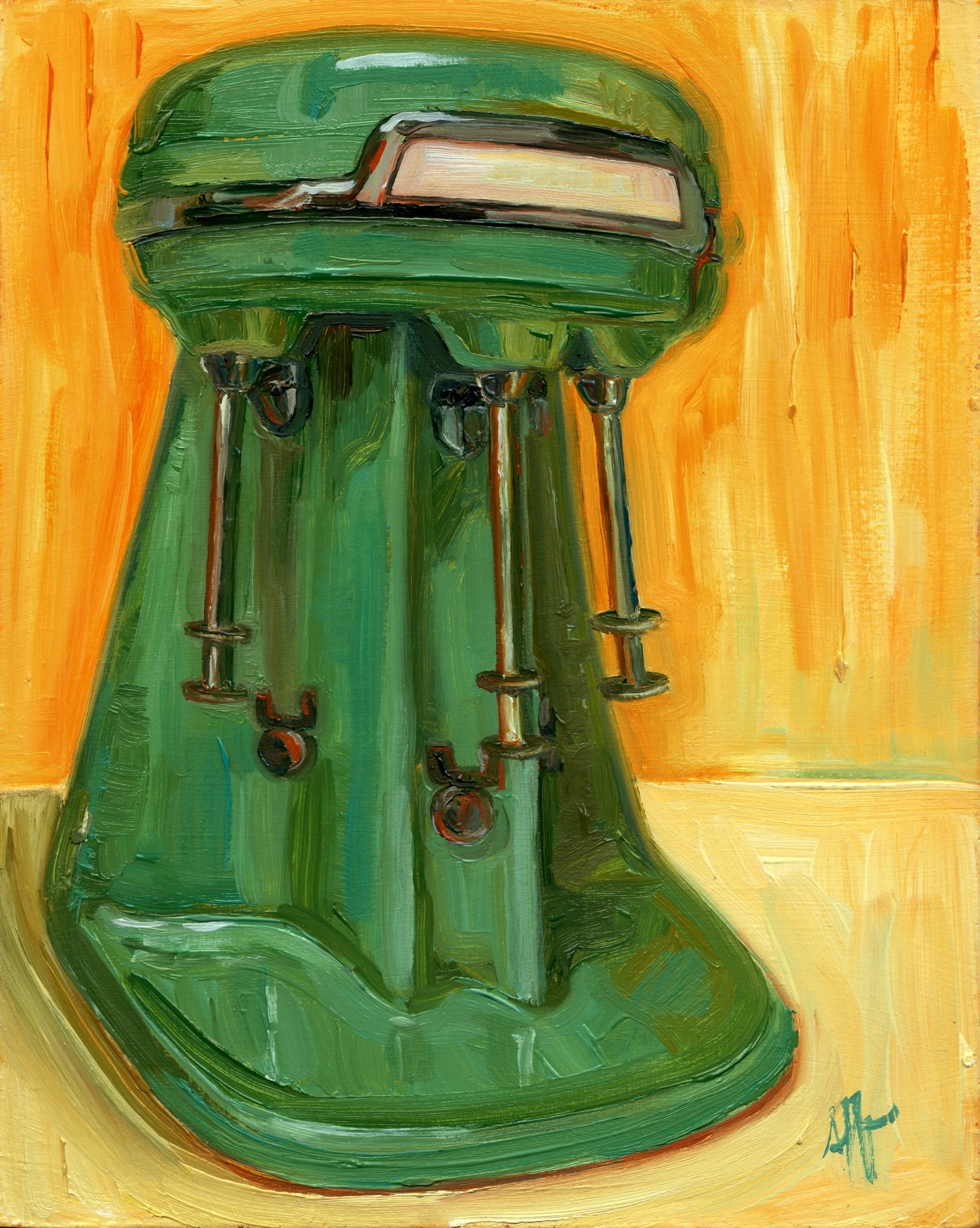 Master of Drink Mixing, Oil on Panel, 8" x 10"