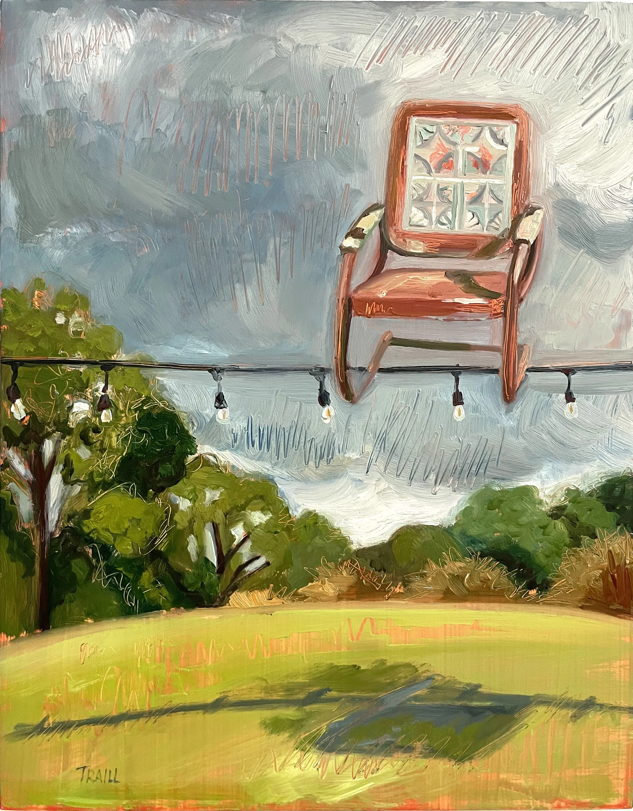 Tenuous Seat over Strouds Creek Farm, Oil on Panel, 11" x 14"