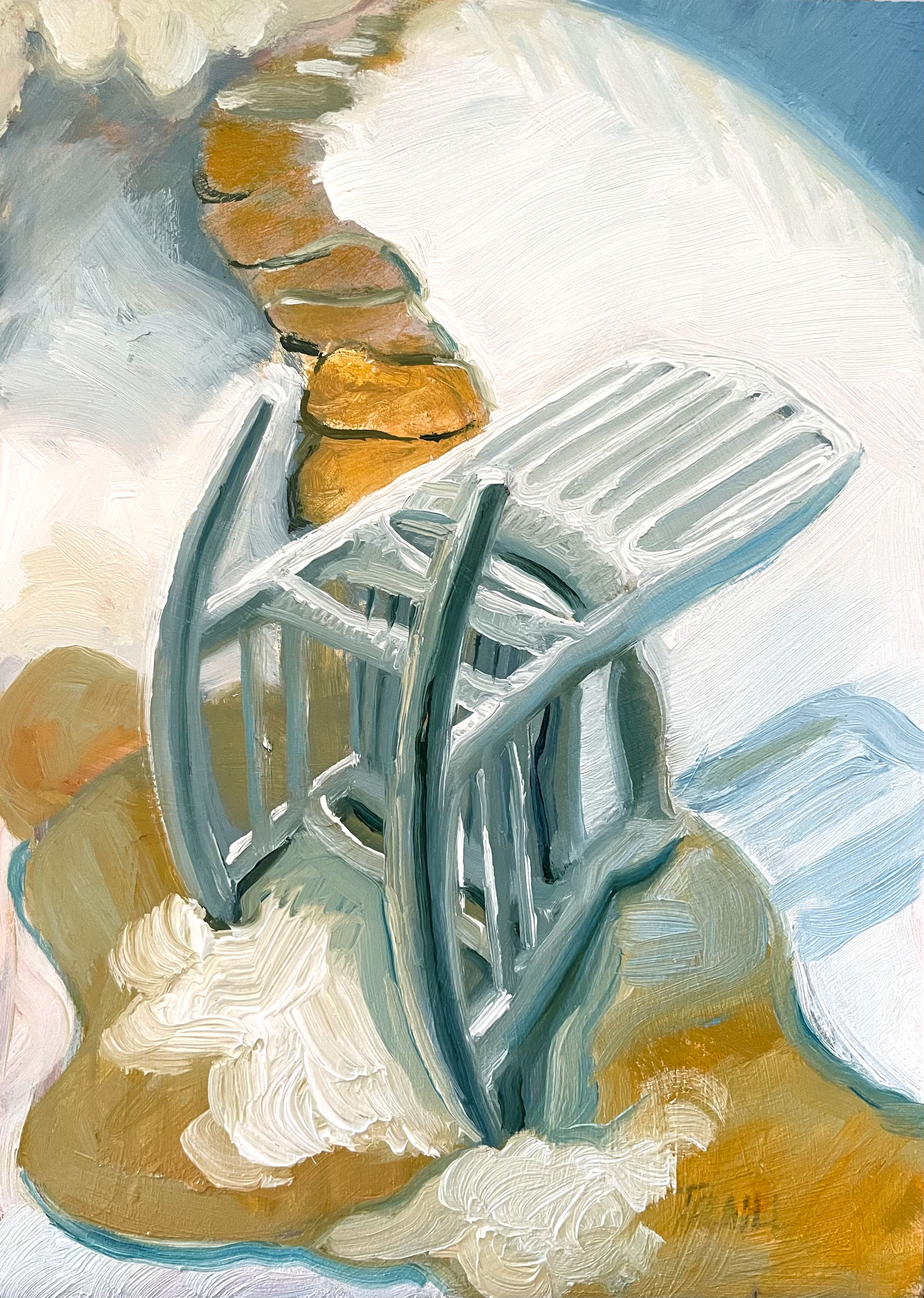 Discontented Chair, OIl on Panel, 5" x 7"