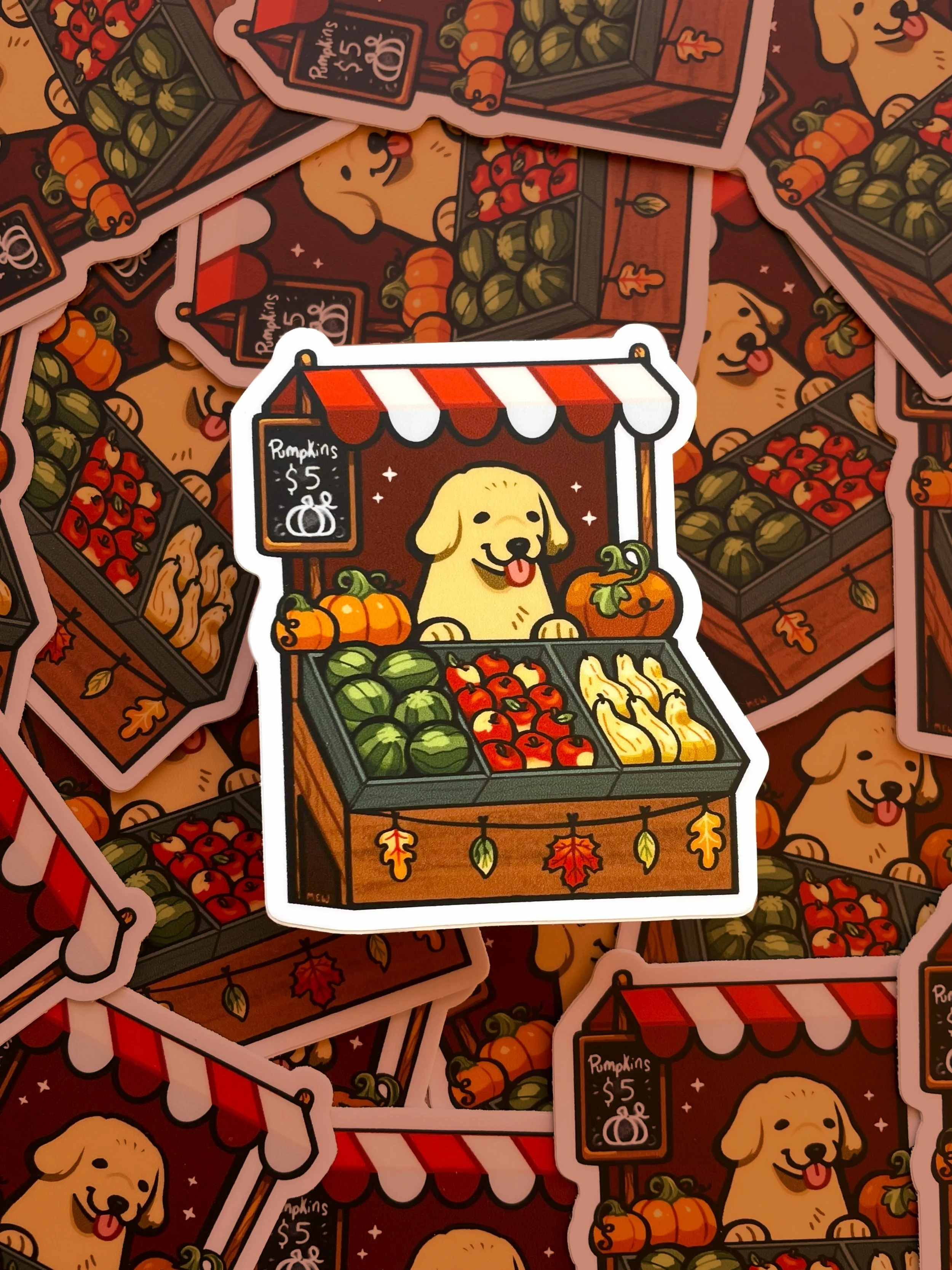 Farm Dog Stand Sticker_Red fade.jpg