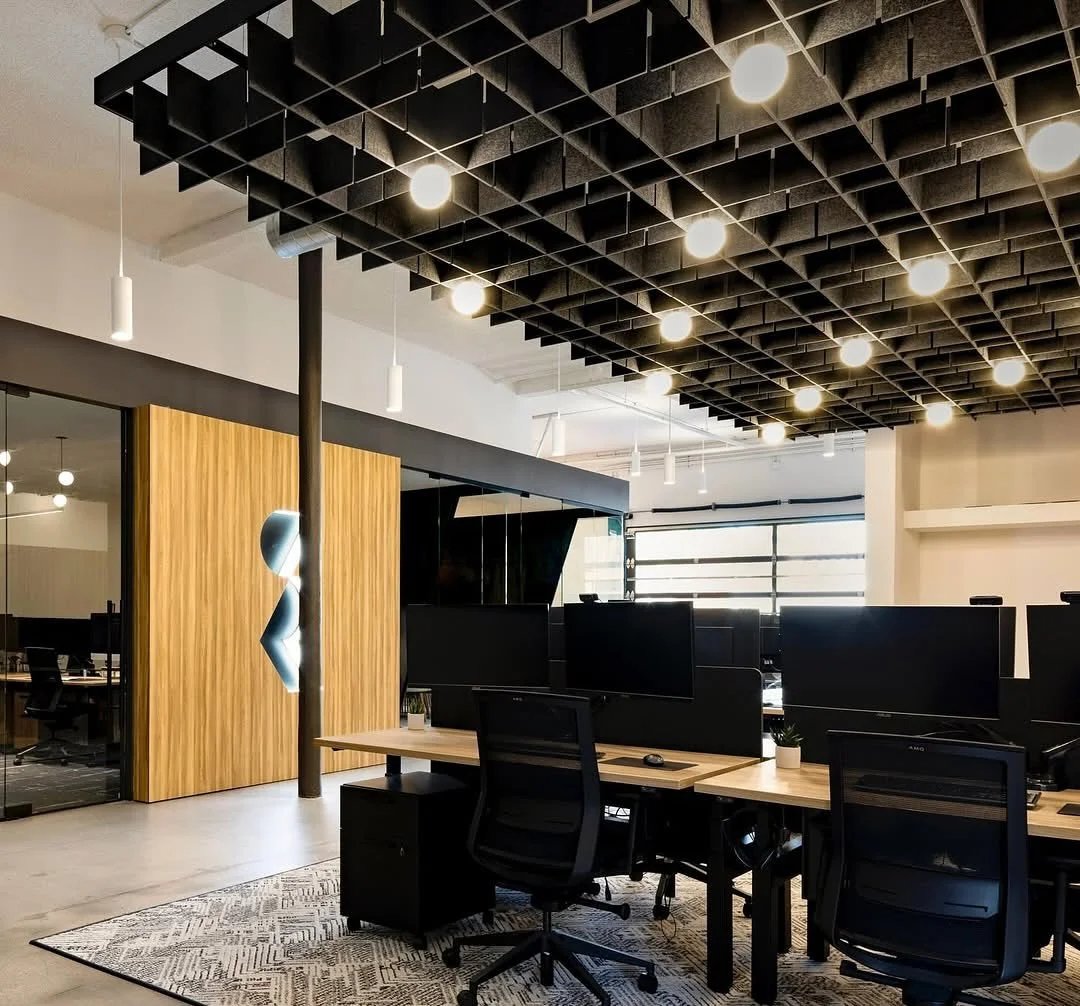 Local project highlight!✨🎇

Tartan ceiling install specified by @kardentdesign Calming geometry in multiple depths &ndash; with foolproof assembly. Tartan is a nod to the plaid patterns dating back to the 16th century.  The product ships flat in fou