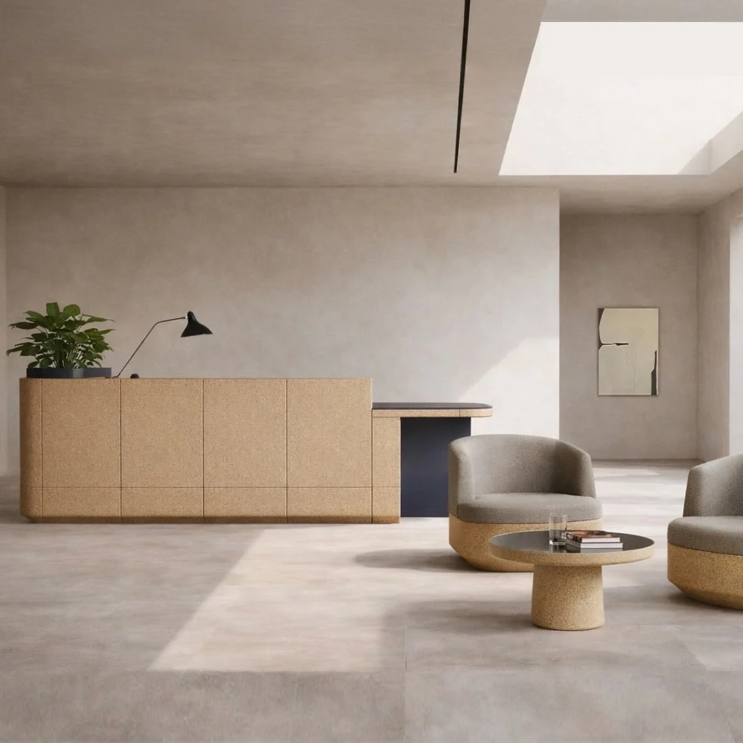 A space that blends comfort, sustainability, and style. 🌿

The Suber Desk by @isomiuk is a considered workspace crafted from recycled cork, bringing warmth, tactility, and circular thinking into contemporary interiors. Sculptural yet functional, it 