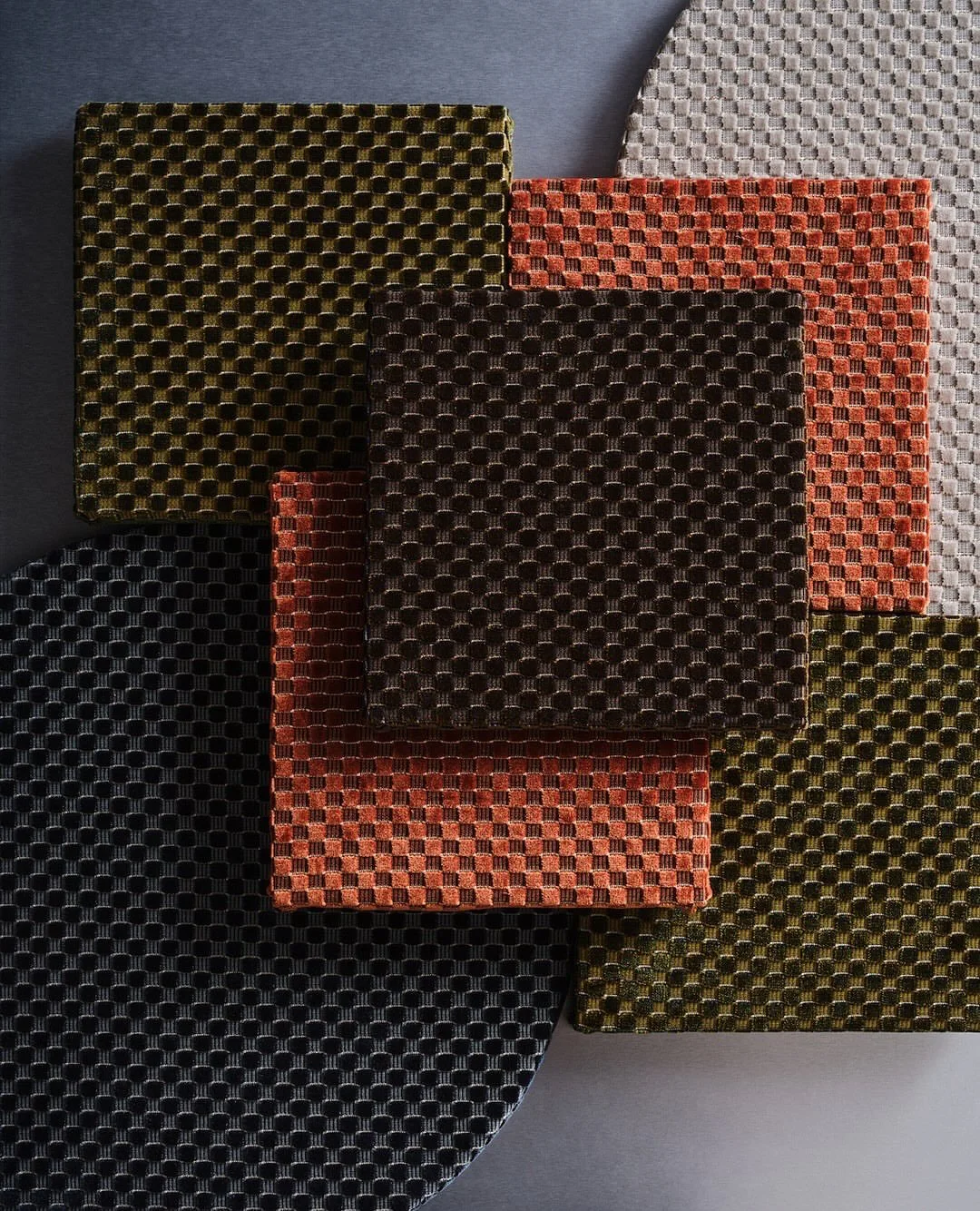 FOCUS ON THE FEELING // featuring @hbftextiles 

Meet Creativo&mdash;a sumptuously tactile velvet with a checkered rhythm that channels @markgrattan&rsquo;s signature style of repetition, a unique aesthetic he developed while mowing his parent&rsquo;