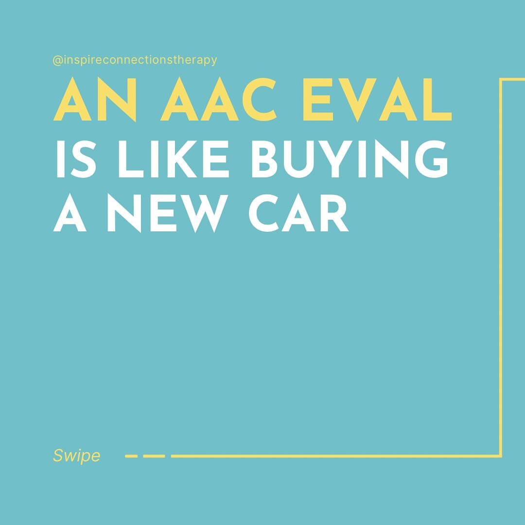 Let&rsquo;s talk about those AAC evals!

Just like when you buy a car there is lots to consider! 

Check out the post for all the details

#aacassessment #aaceval #aacevaluation #accessiblecommunication #speechtherapy