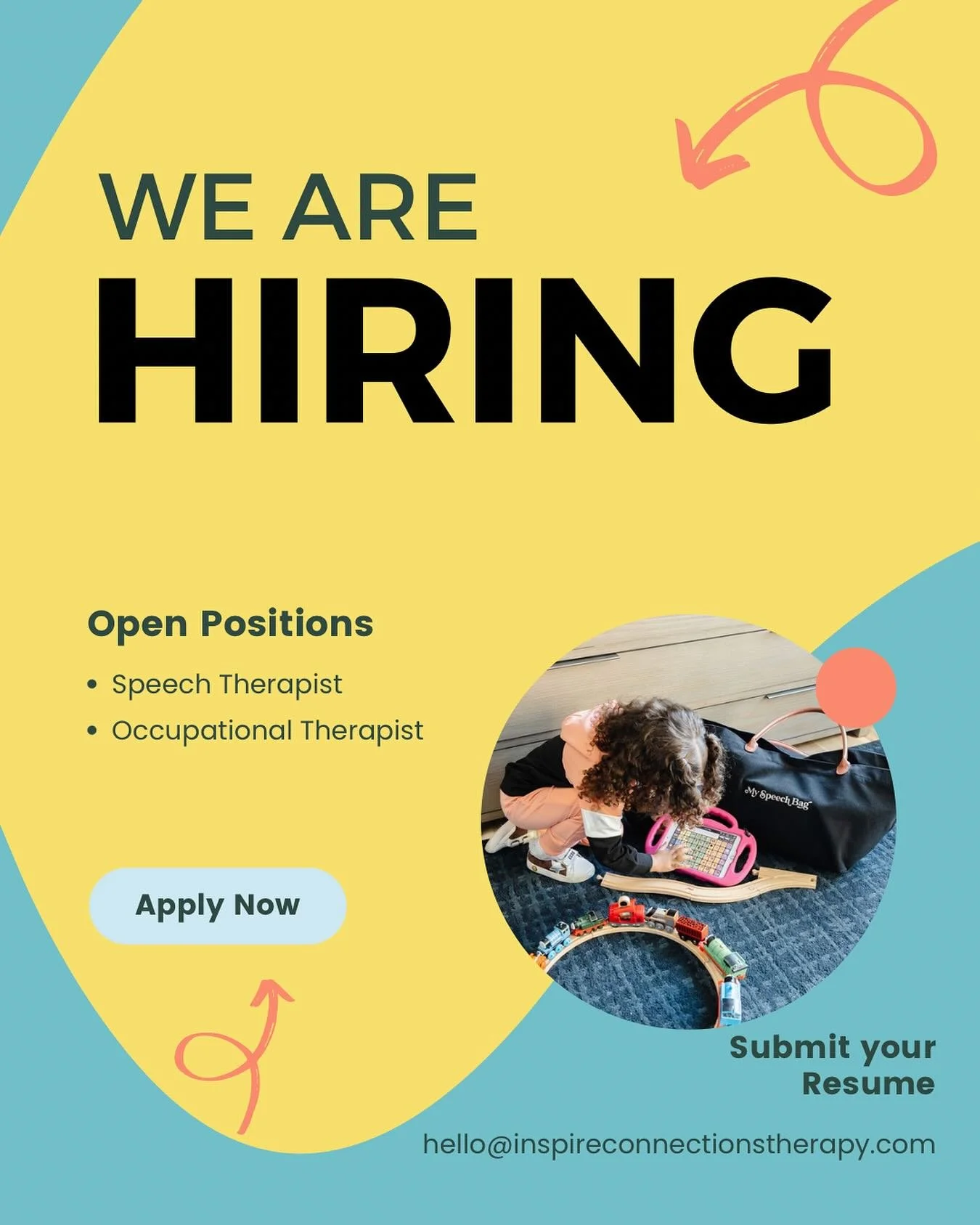 📣 We are looking for some amazing therapists to join our team!! 

⭐️ Occupational Therapist 
⭐️ Speech Therapist

We are a small multi disciplinary practice is Macedonia Ohio! We love working with kids and families to meet their needs. 

Flexible ho