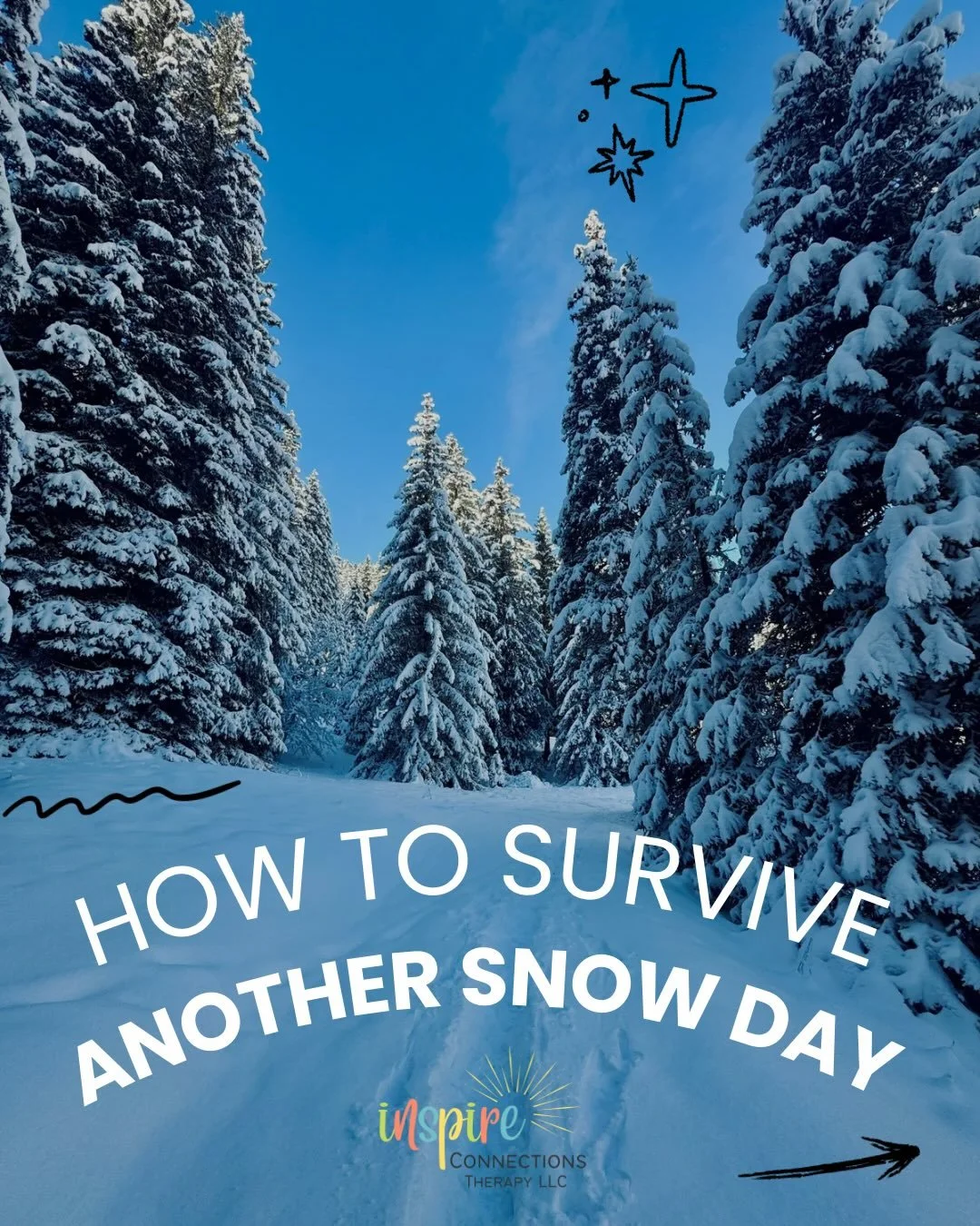 ❄️❄️❄️ Another snow day for the schools in our area! 

As therapists and parents we totally get it, days like today can be really hard! 

Here are our top tips for making today a successful as it can be! 

✔️Get up, get dressed, and make a schedule! 
