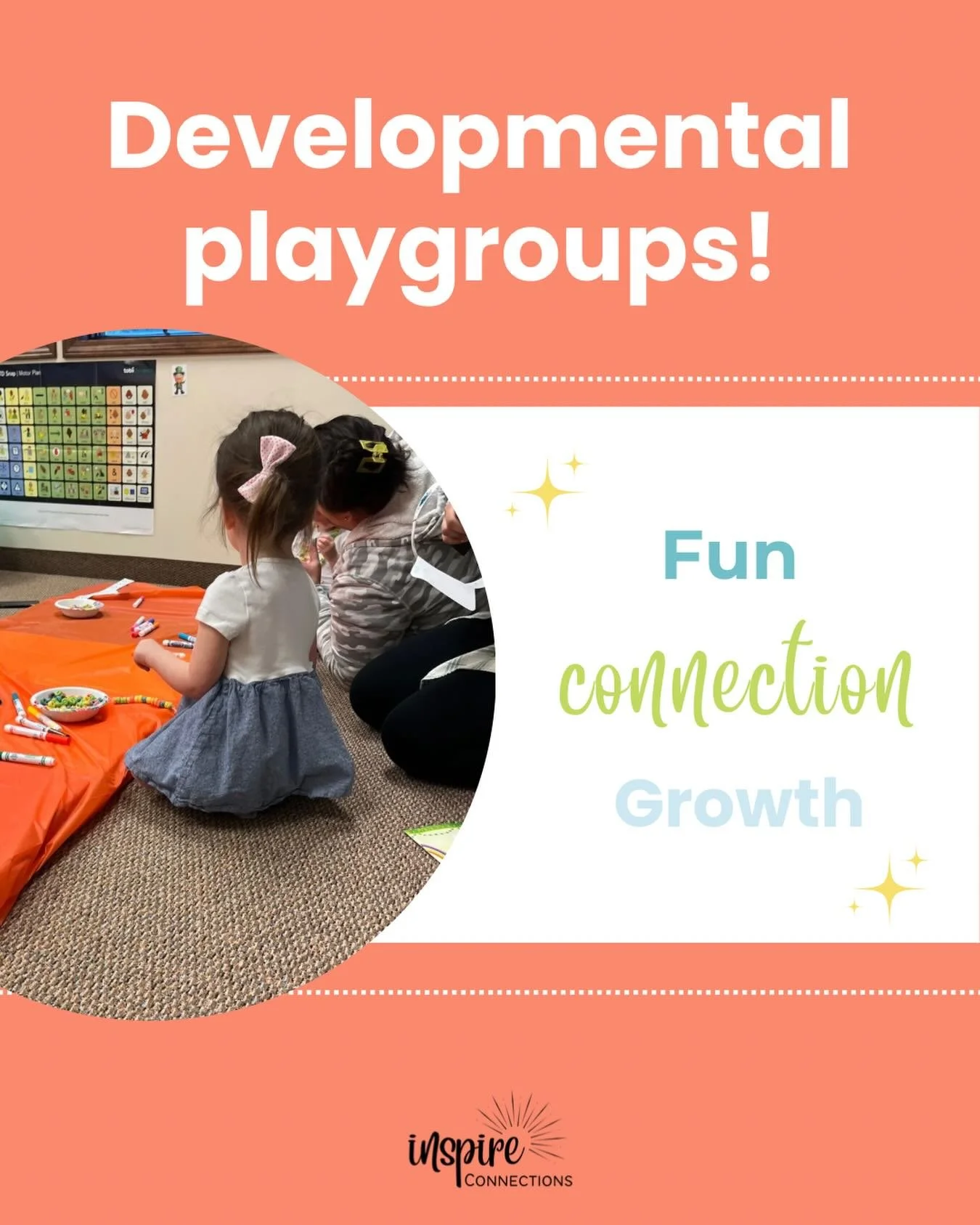 🎈Our playgroups are up and running! 

We always get asked if we have a place for kids to come together to play, learn, and make friends! We are excited to announce that these groups are here. 

Currently we offer:
✔️ Grow with Me Motor Groups
✔️ Tin