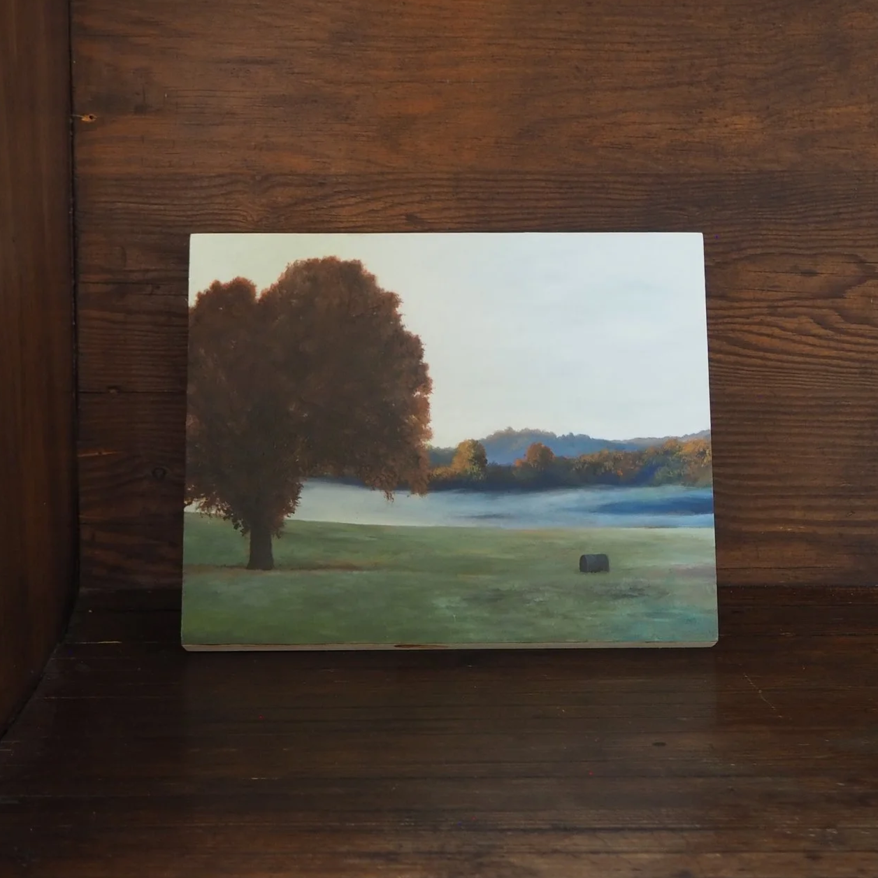 A Veil of Mist on Autumn Fields  8" x 10"