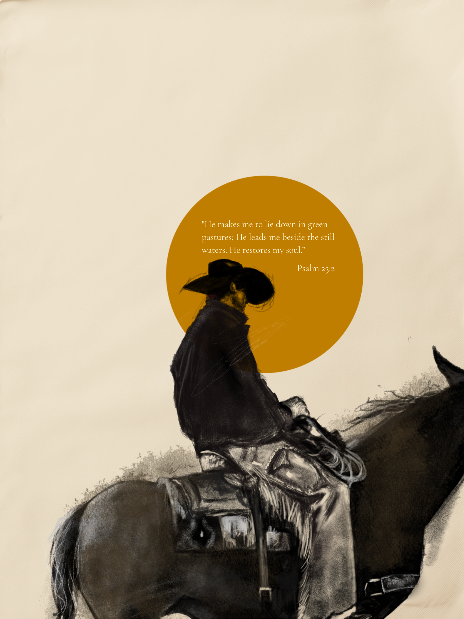 Cowboy Print with Bible Verse