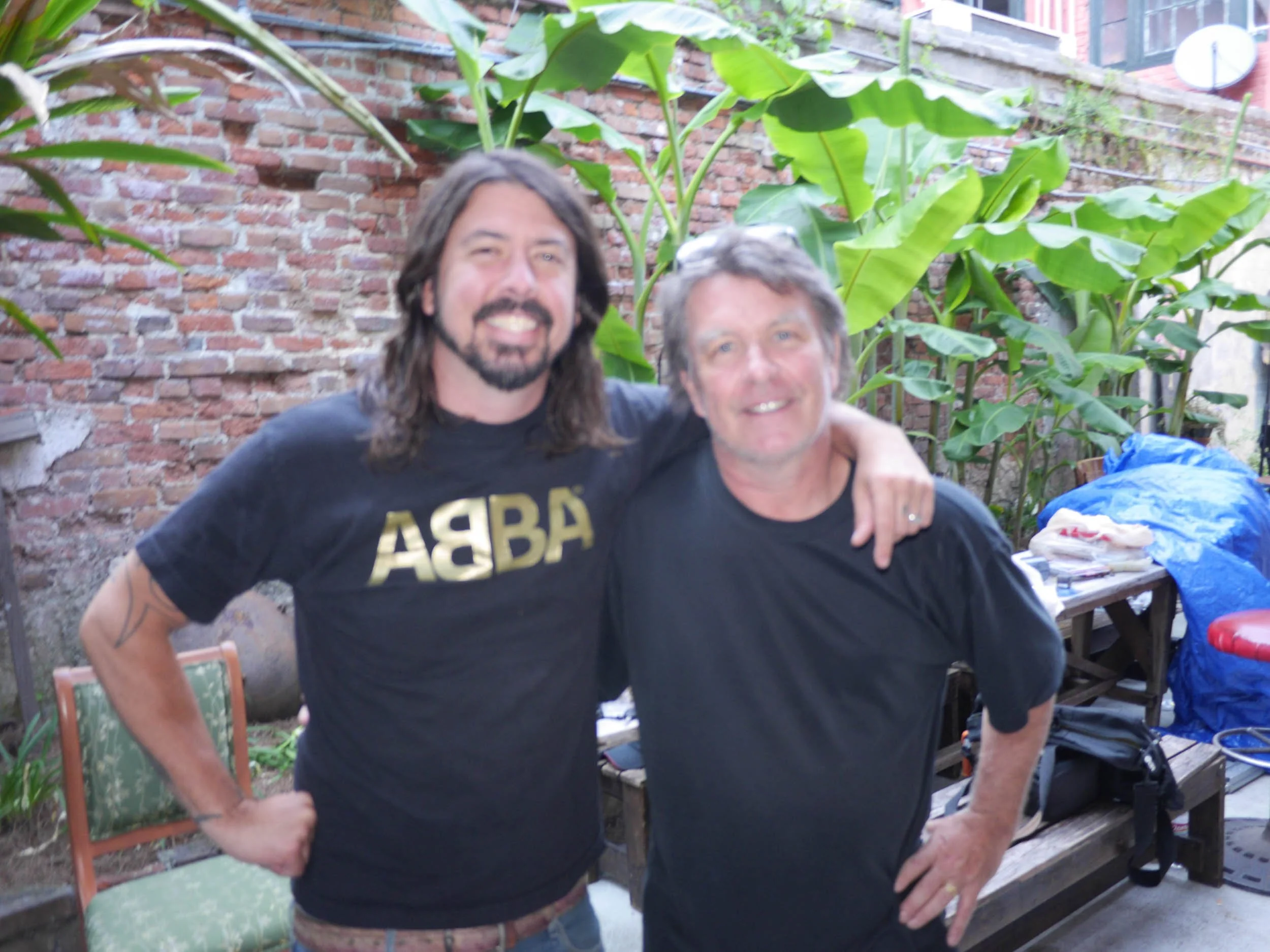 Paul Dougherty  with FOO Fighter Dave Grohl at Preservation Hall in New Orleans