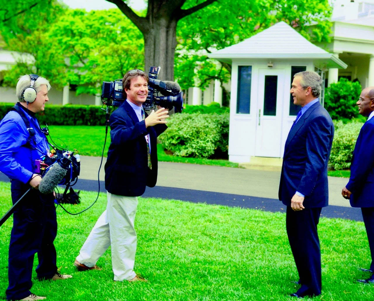 Paul Dougherty joking with President George W Bush 
