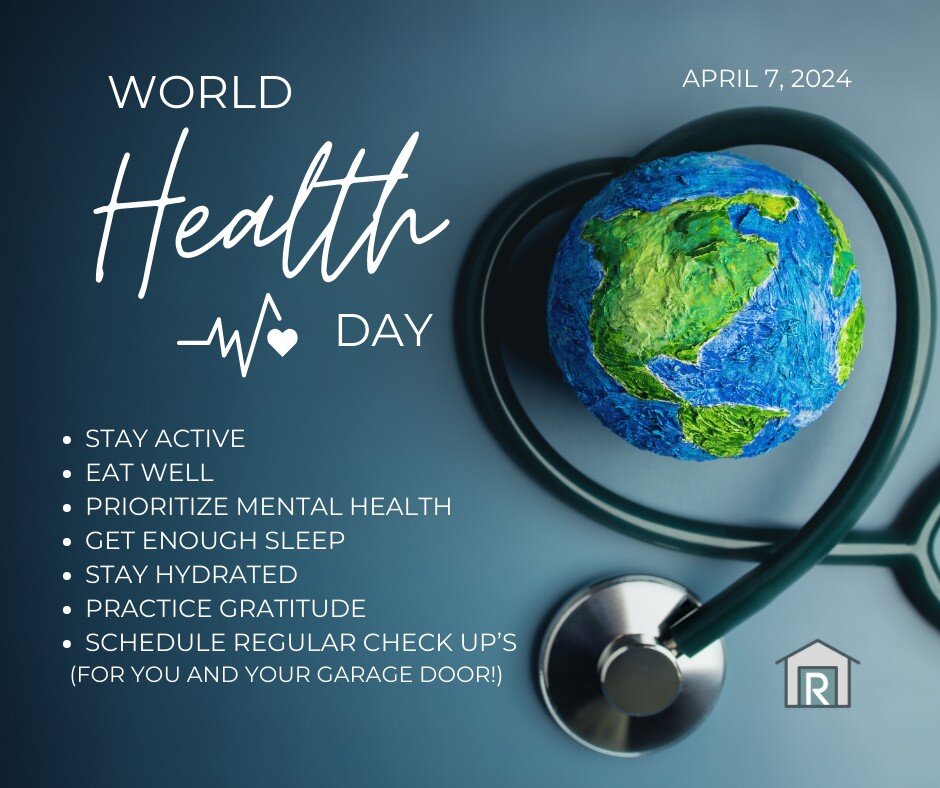 Join us in celebrating World Health Day! 🌐🏡

A well-maintained garage door is essential for the safety and security of your home just as good health is vital for a thriving life! 🦺🏃

Together, let's open doors to a healthier future! 🚪🚪

 #World