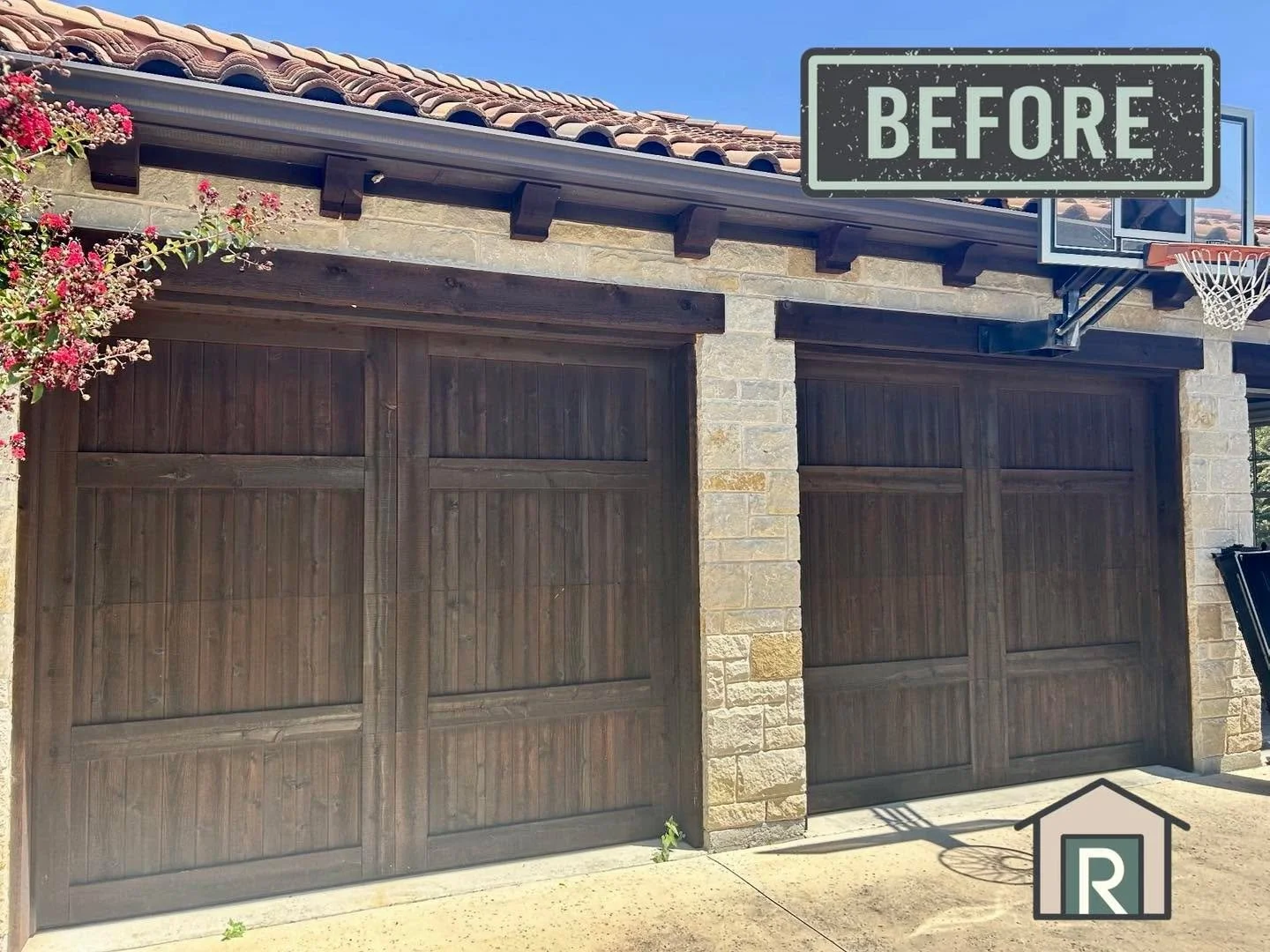 Check out this garage door conversion got a chance to work on! 👀

We swapped the three-door setup for a custom cedar double door, and even before the stain, you can already tell it&rsquo;s going to completely change the look of the house.

Besides l