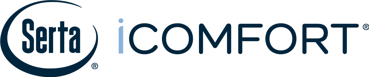 Serta iComfort logo with text in blue and black.