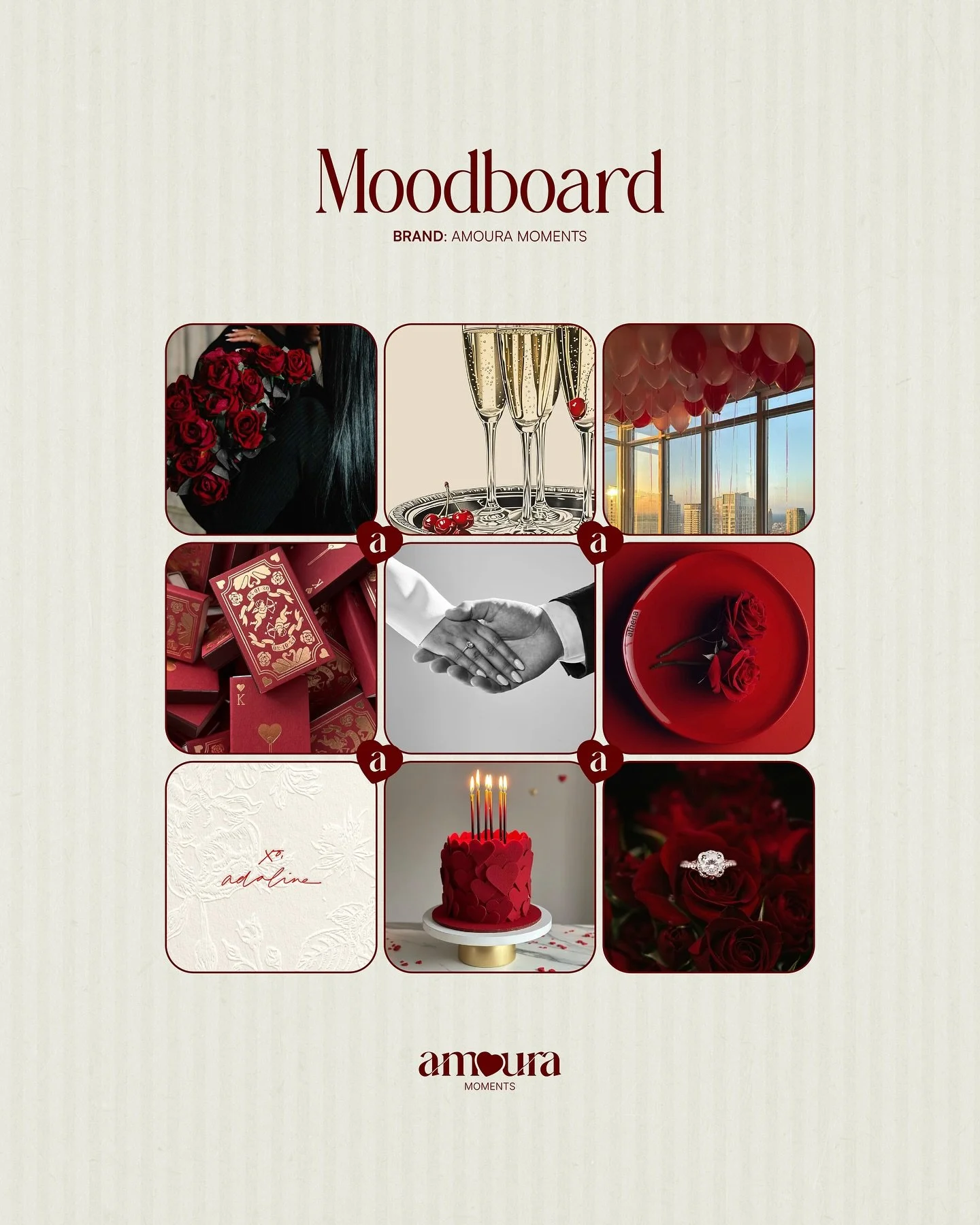 Moodboard, Color Palette, and some Instagram Post designs for @amouramoments

All design services are now available on our website.
🔗 Click the link in bio to book, schedule a FREE consultation, or send a DM to get started.

#eaxdesign #dmvbranddesi