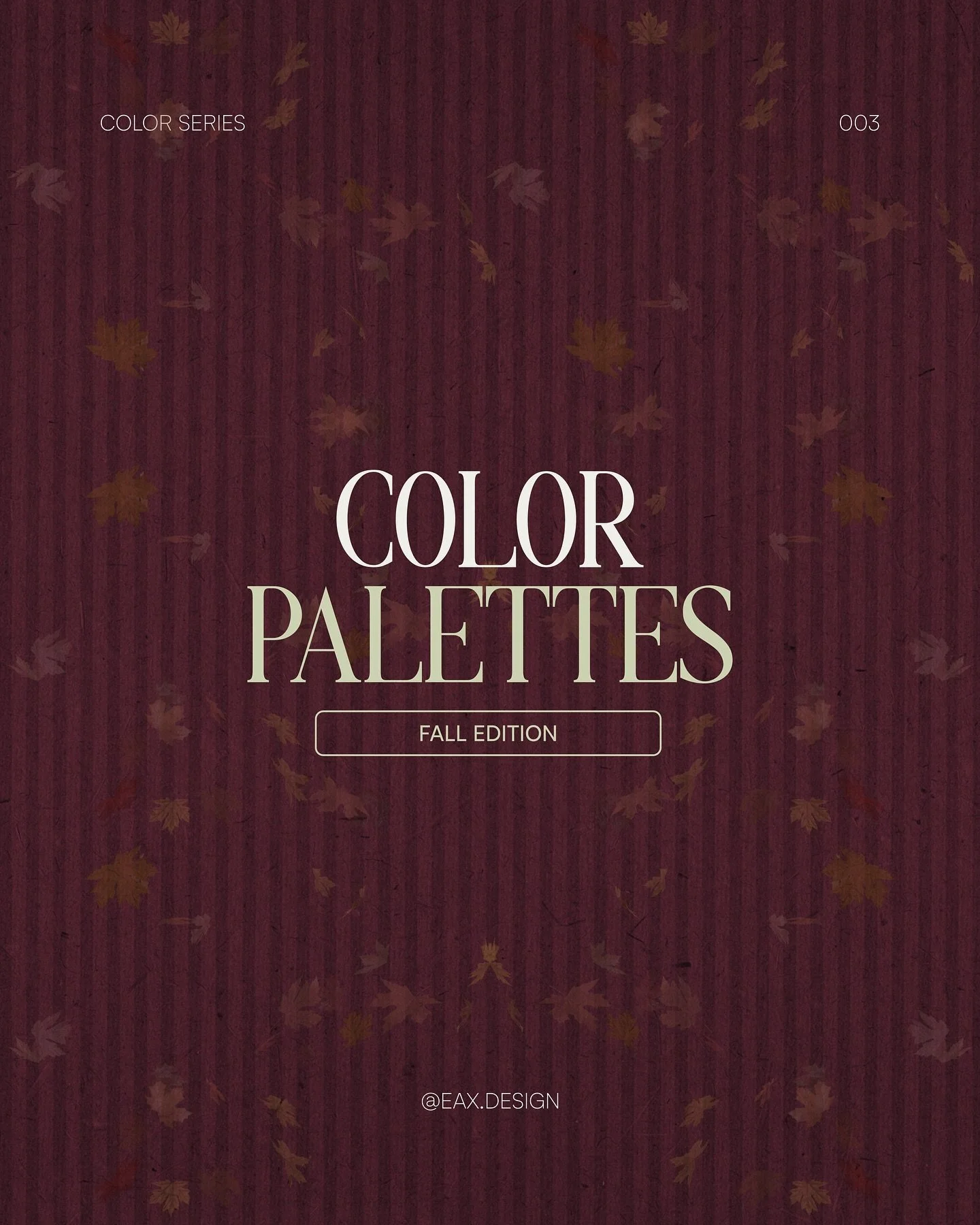Category is FALL🍁 

Bringing you a new entry from our Color Palette Series - inspired by the coziness of fall.

Swipe through for palettes that are great for branding, mood boards, and other creative projects. 

🎨 Save this for your next project
💬