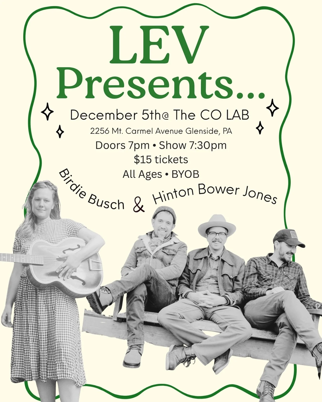 As we are ramping up for the next phase of The CO Lab, Josh Lev will now be hosting shows under the Lev Presents banner. He will be bringing you occasional curated shows showcasing original music in an intimate setting. First up is @birdiebusch &amp;