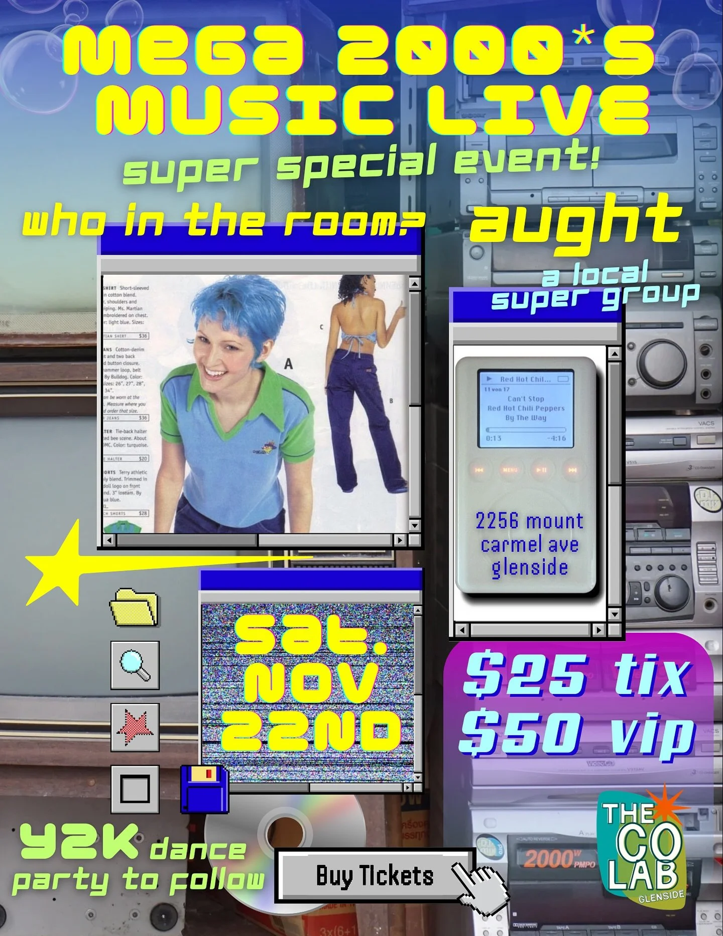 Heyyyyyyyy youuuuuuuu guyyyssssss!!!! There are 19 days until our Mega 2000&rsquo;s Music LIVE a SUPER SPECIAL EVENT on Saturday November 22nd 💿 It&rsquo;s part FUNdraiser - part music show - part dance party 📀 And we want YOU there! Come party wit