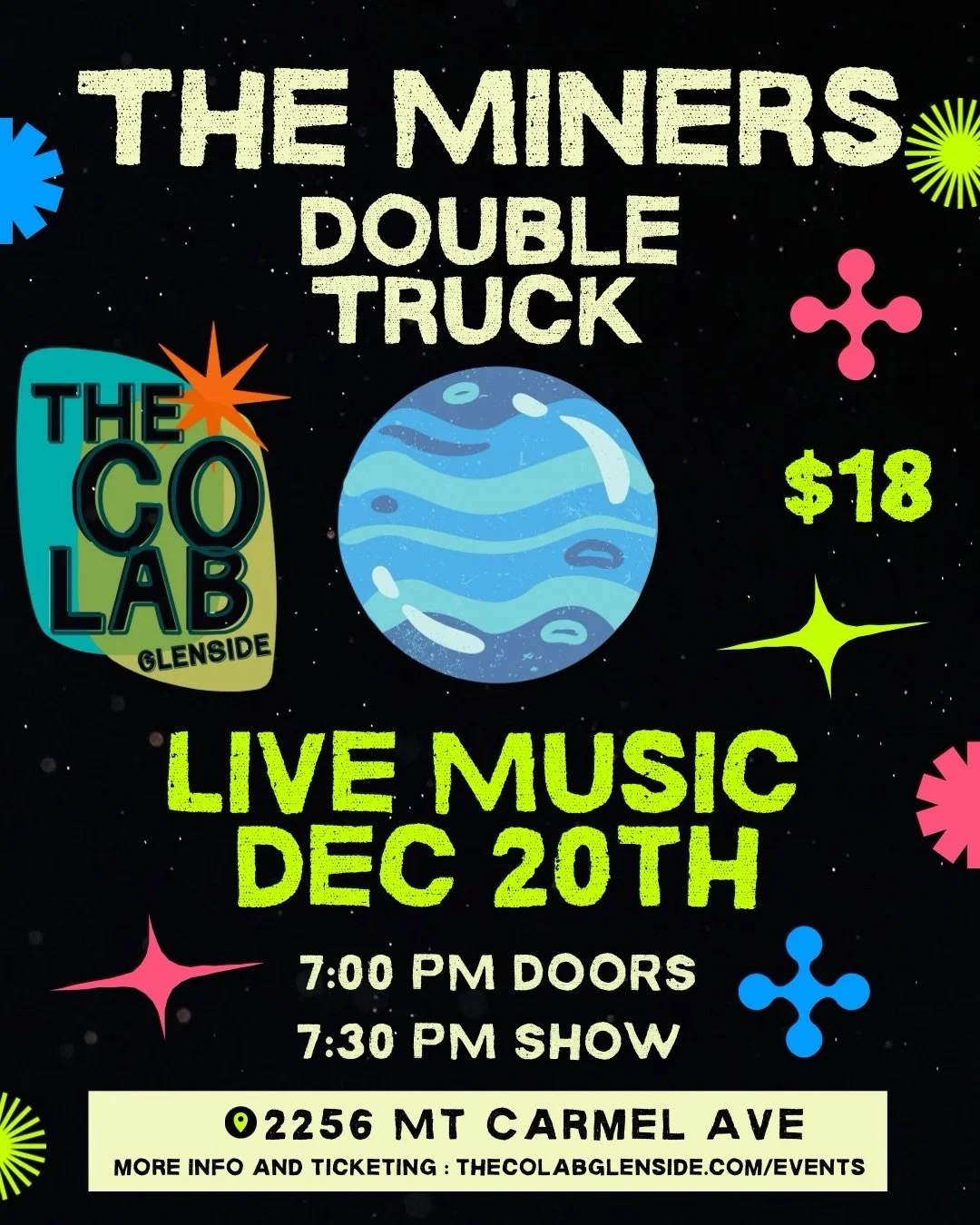 Get ready for a night of incredible music with The Miners and Double Truck on Saturday 12/20! 

@theminerspa are an original alt country band based in Philadelphia, PA! @doubletruckdoubletruck is the vehicle for rootsy, folksy, melodic, handmade gems