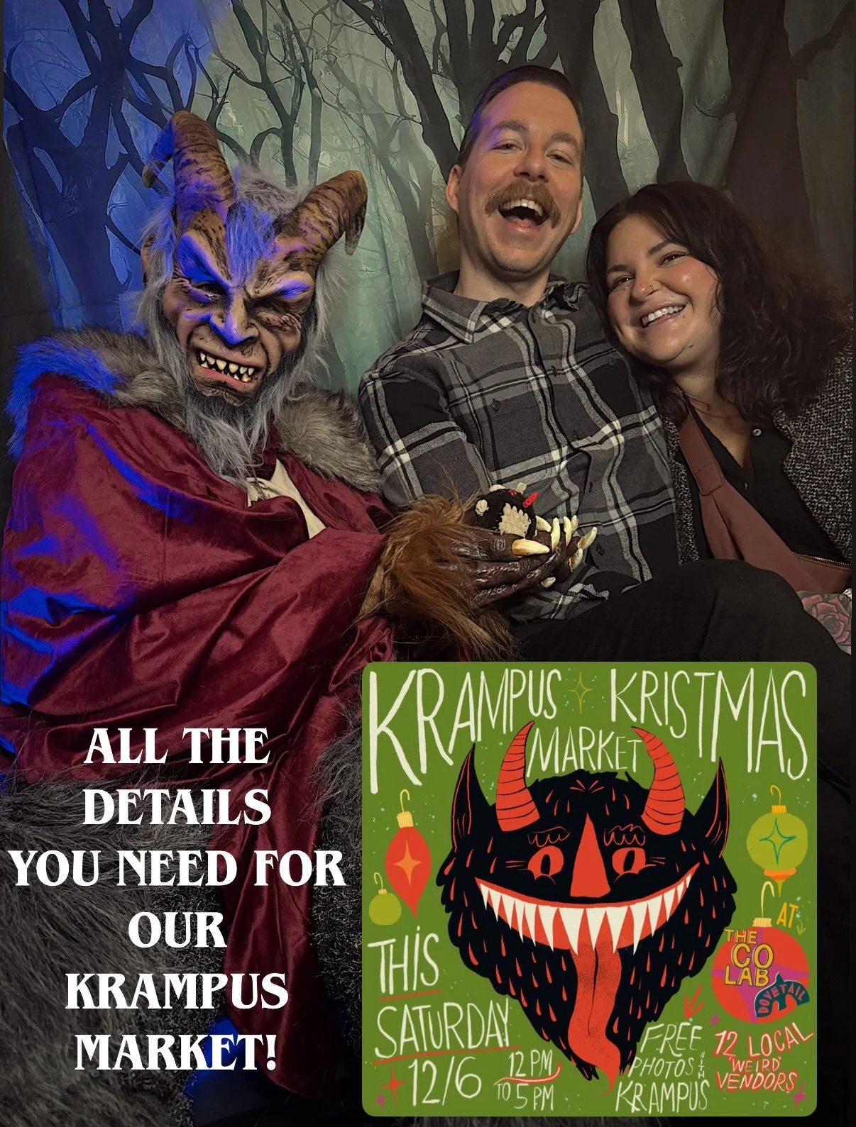 Tomorrow is our 2nd annual Krampus Kristmas Market and we are SO excited to have you by! Here&rsquo;s some helpful info for stopping by 👇 

When : 12/6 from 12pm to 5pm
Where : 2256 Mount Carmel Ave in Glenside
What : Come shop from some local small