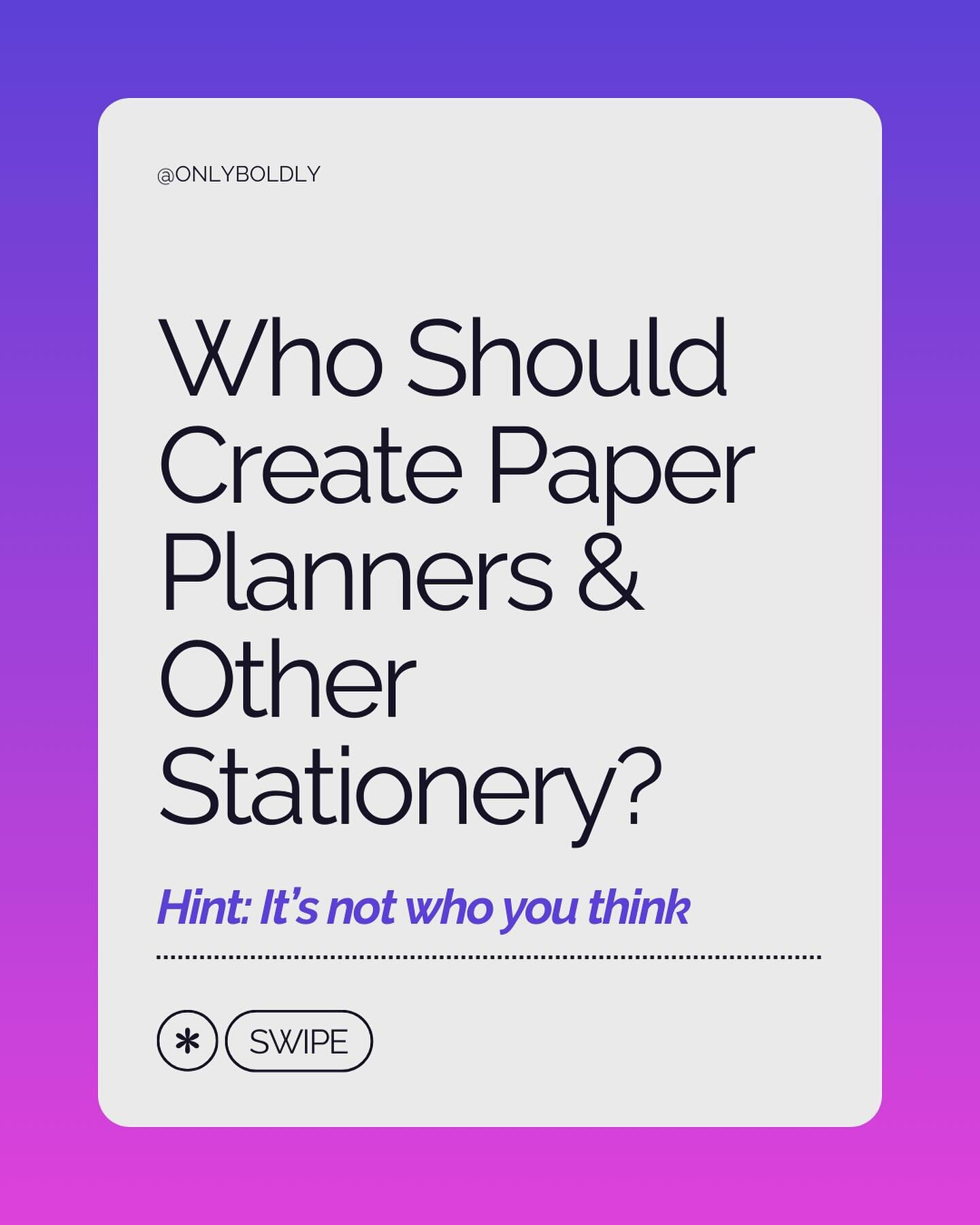 Think creating a paper planner and stationery won&rsquo;t work for your type of business?

Think again.

Swipe through for ideas on different businesses and niches that can add paper goods to their existing  business and offers.

You don&rsquo;t have