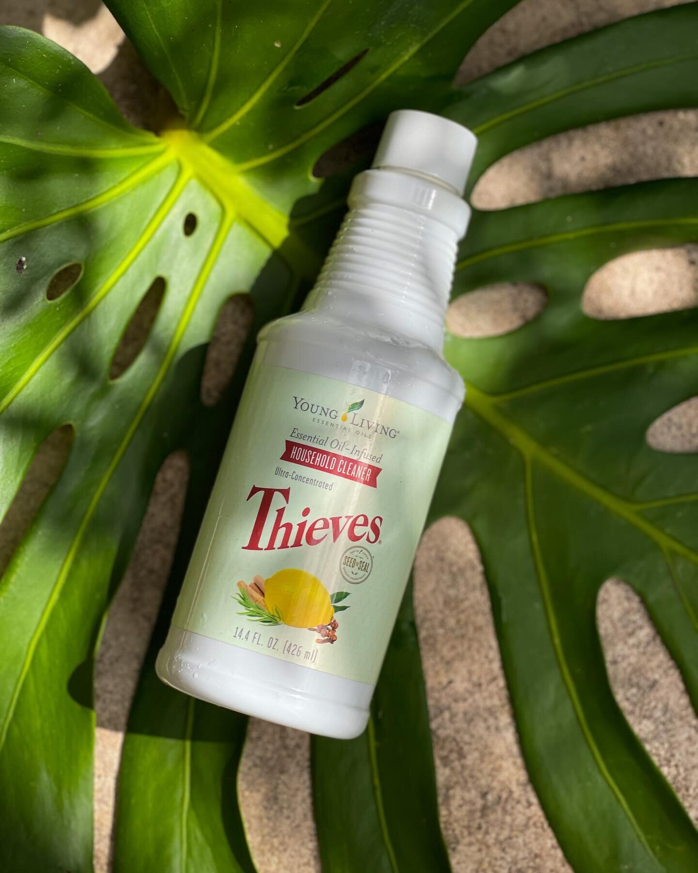 Our #1 product we LOVE is Thieves! 

We love it because you can use it for anything and everything from cleaning countertops, showers, or even getting streak free mirrors. Best part? There are NO toxic chemicals in it. This is a plant-based formula c