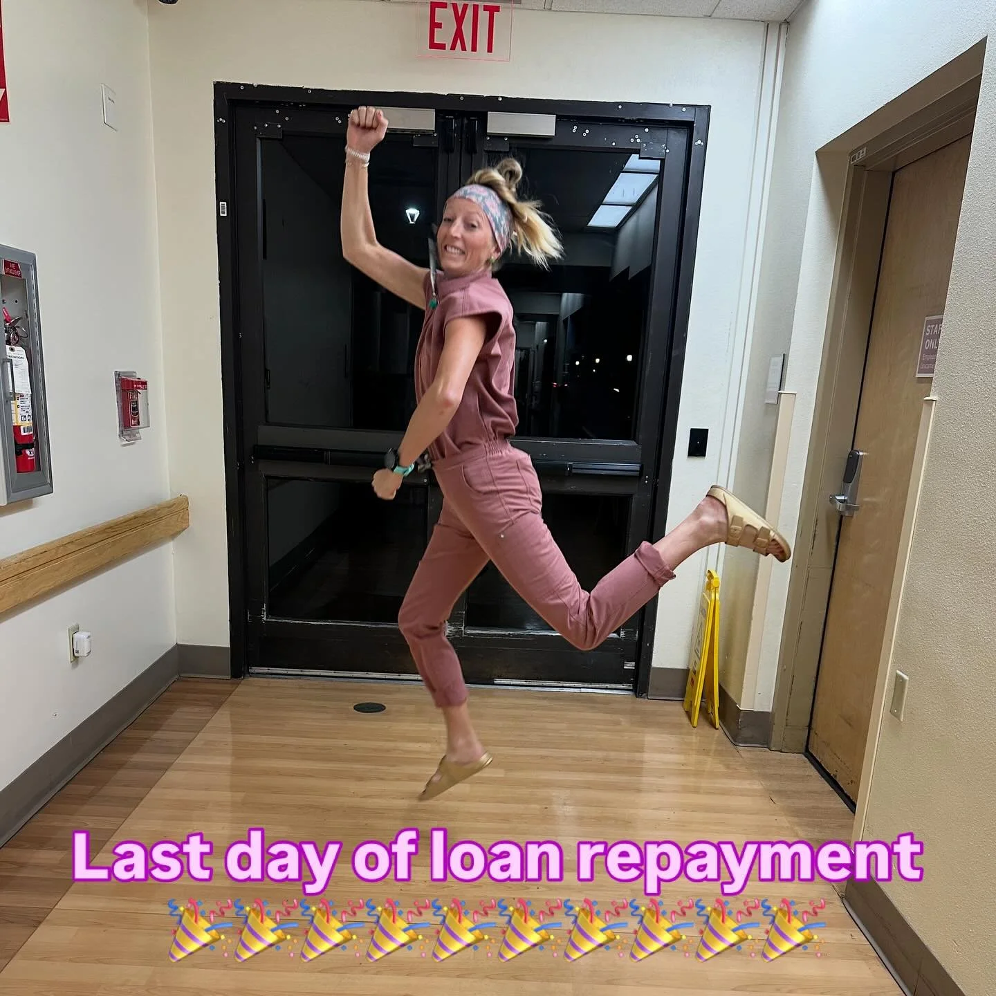 Jumping for joy!! Four years of service in two states and today was the last day of my student loan repayment contract. I lived in places I wanted to live, worked with people and patient populations I loved, learned more than I could have ever imagin