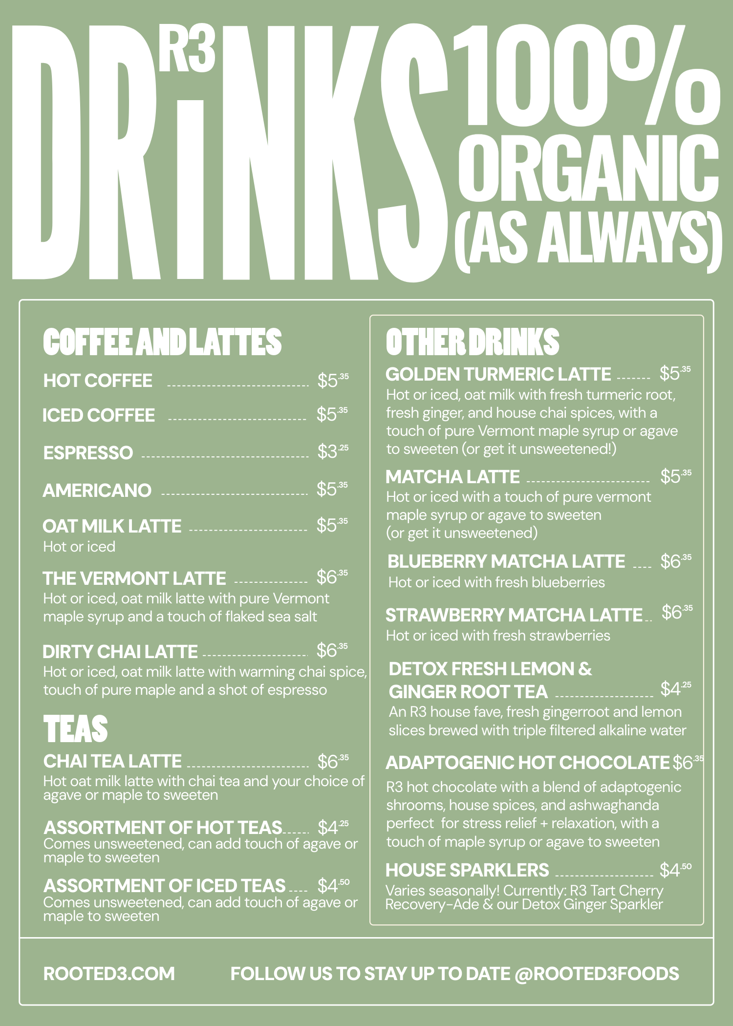 Drinks, Coffee, Lattes, Teas, Etc.!