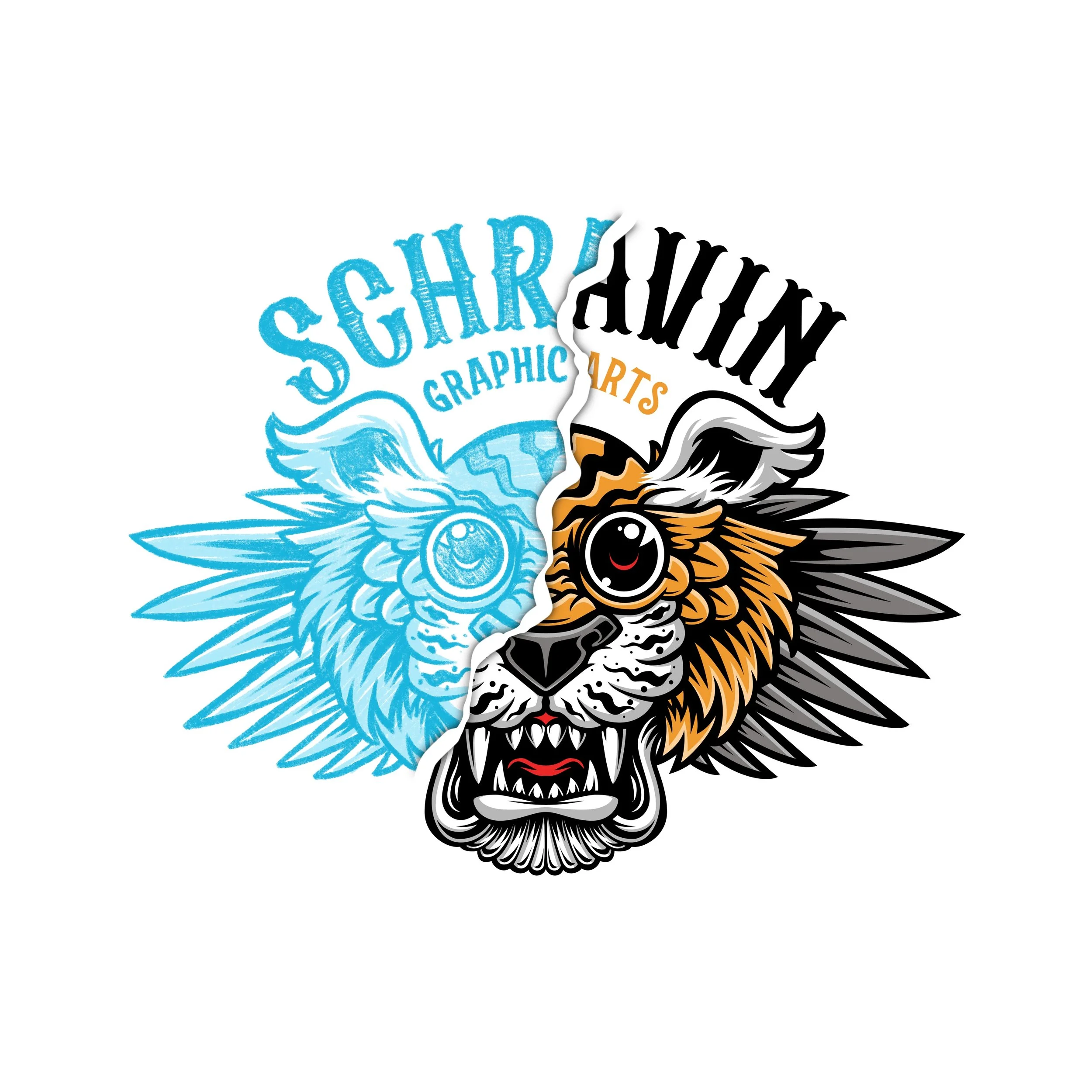 Sketch to vector graphic design.